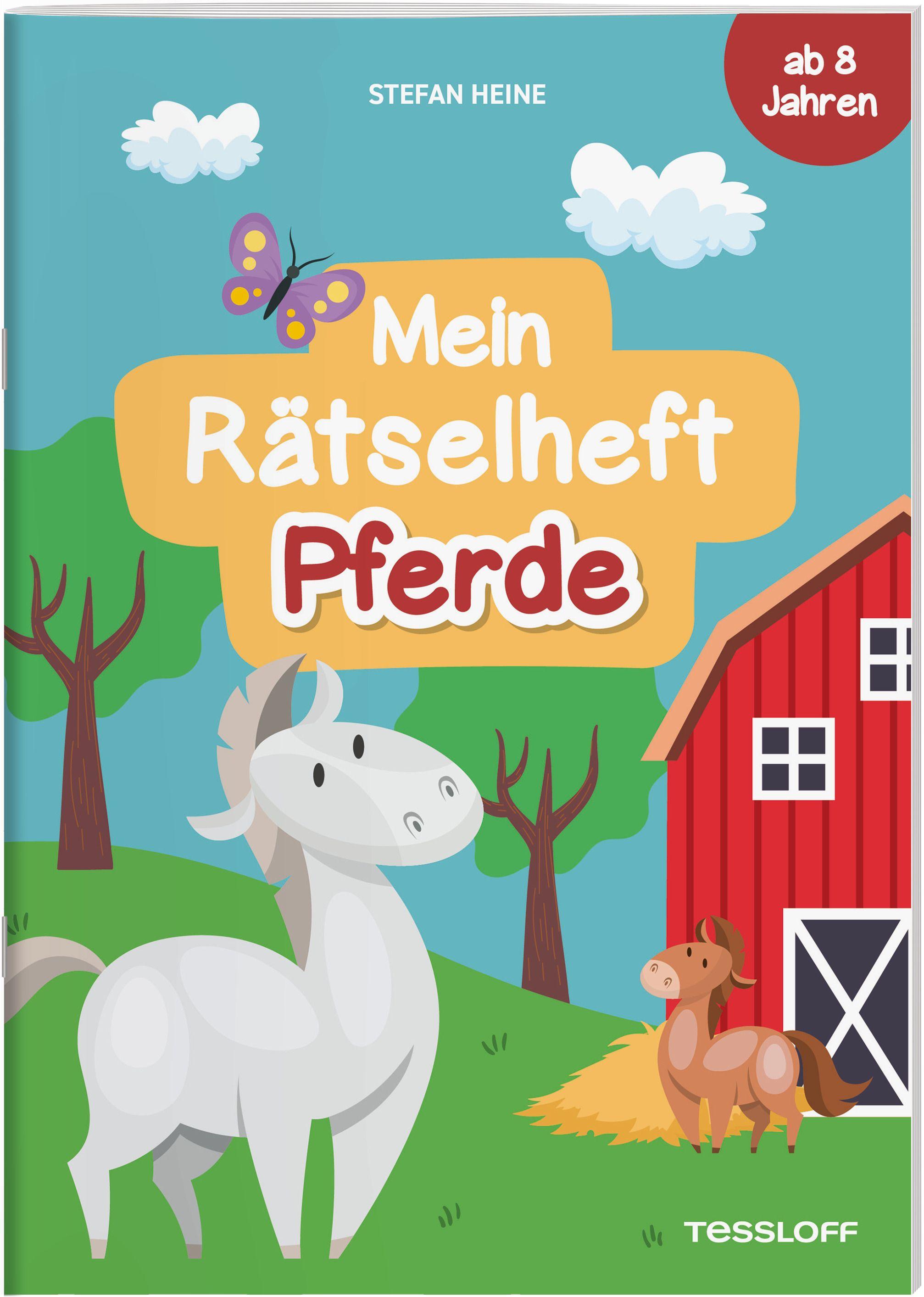 Vorderes Coverbild Mein Rätselheft Pferde. Ab 8 Jahren