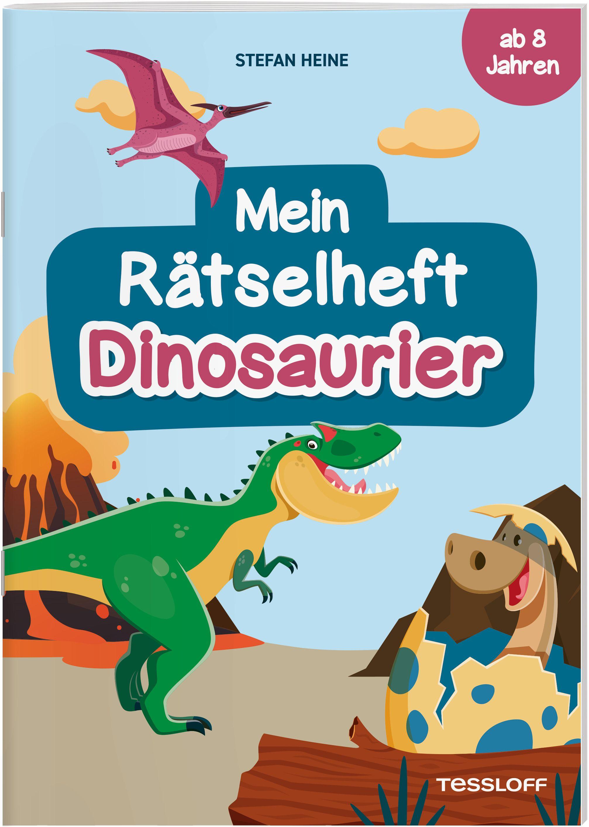 Vorderes Coverbild Mein Rätselheft Dinosaurier. Ab 8 Jahren
