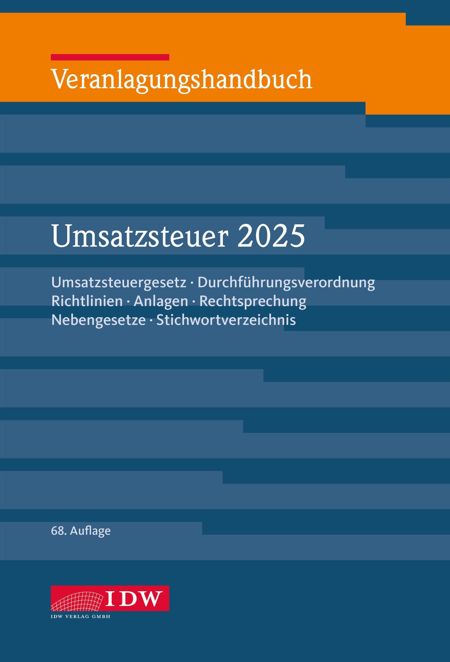 Vorderes Coverbild Veranlagungshandbuch Umsatzsteuer 2025