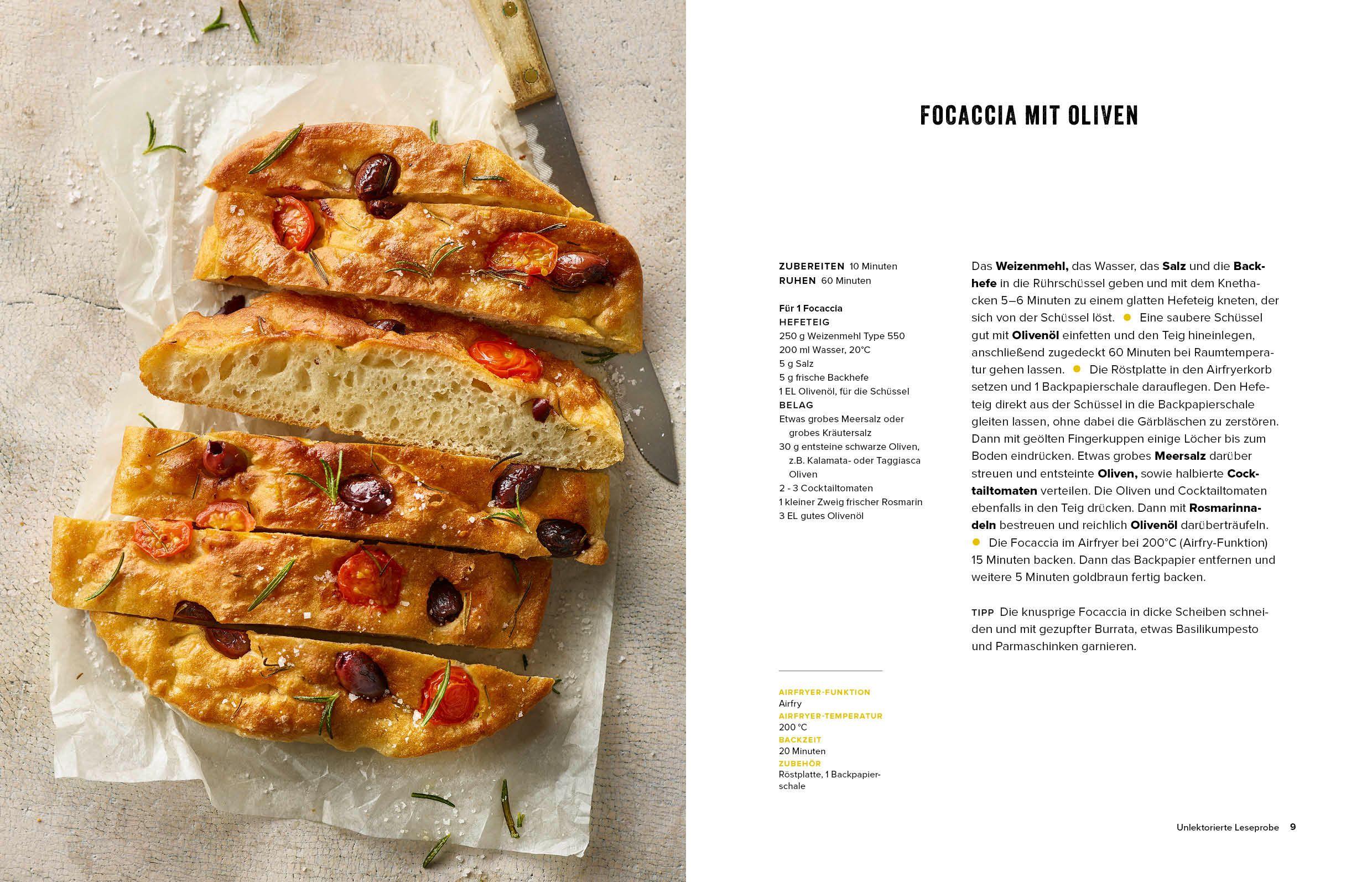 Beispielinhalt (Bild) Airfryer-Blitzrezepte Backen