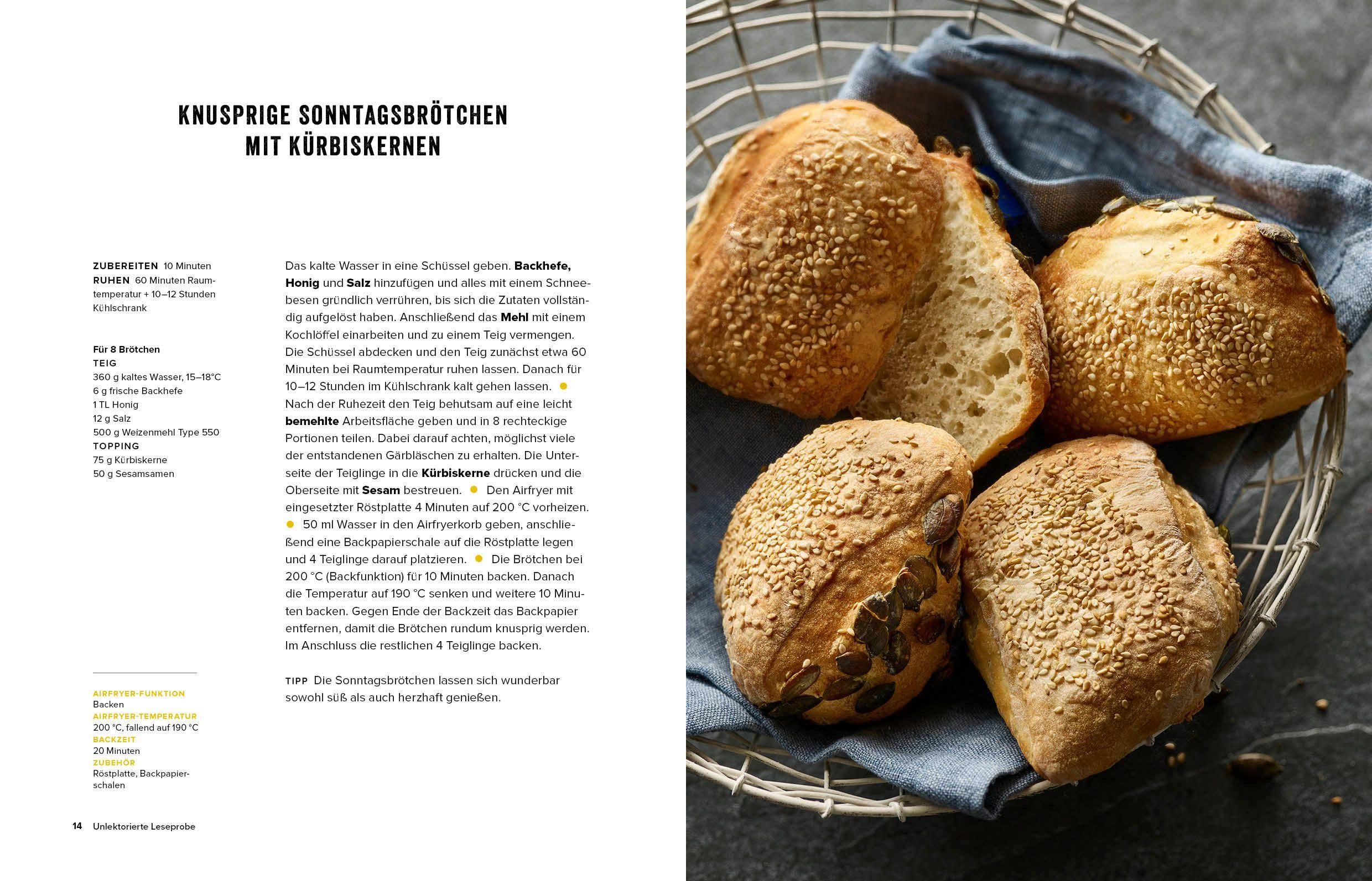 Beispielinhalt (Bild) Airfryer-Blitzrezepte Backen