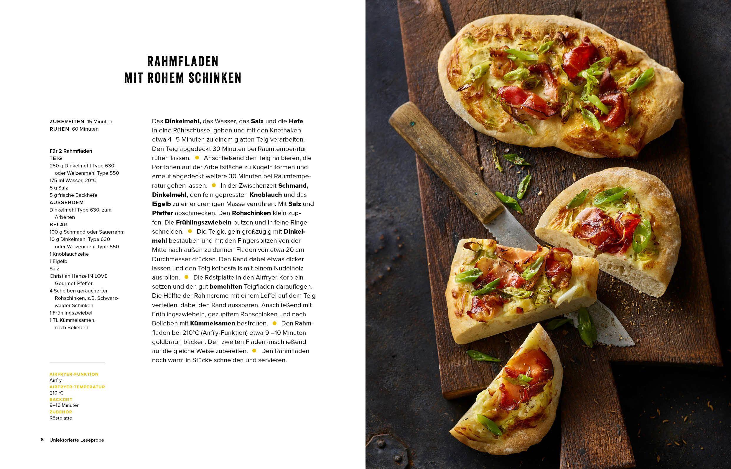 Beispielinhalt (Bild) Airfryer-Blitzrezepte Backen