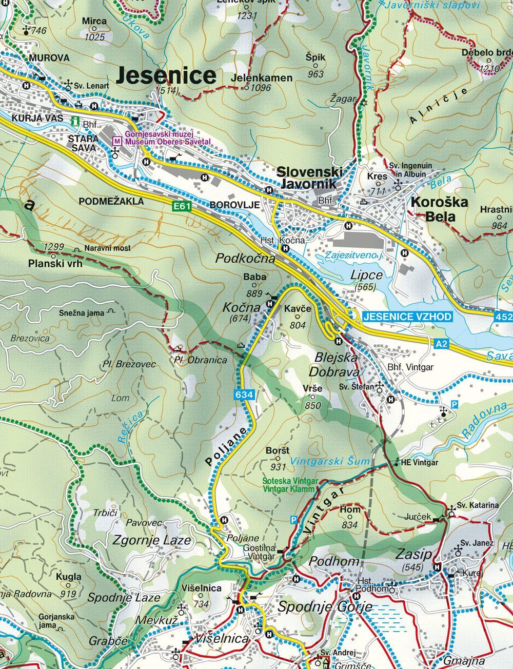 Beispielinhalt (Bild) freytag & berndt Wanderkarte WK 141 Julische Alpen 1:50.000