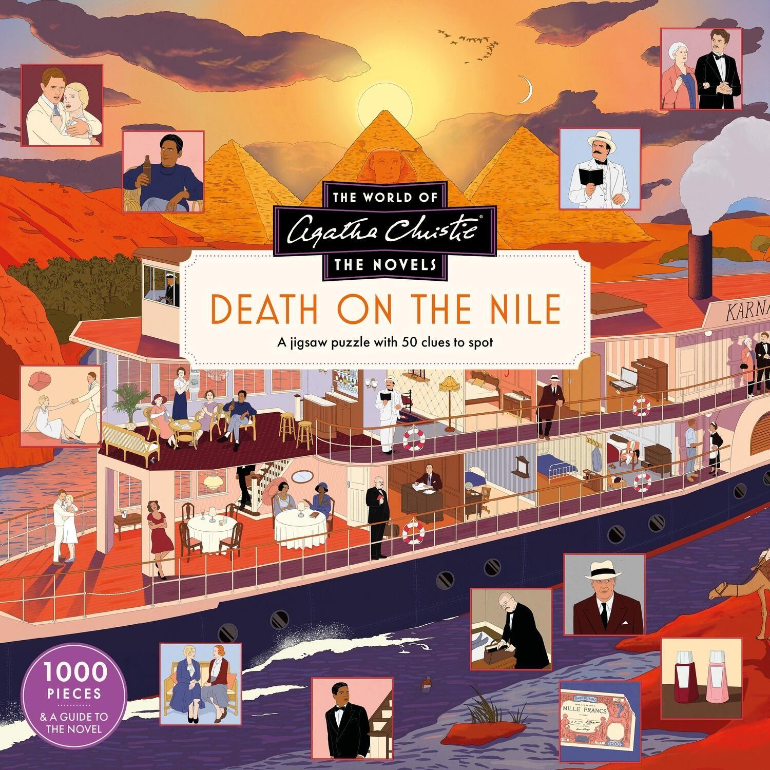 Vorderes Coverbild The World of Agatha Christie: Death on the Nile: A 1000-Piece Jigsaw Puzzle with 50 Clues to Spot