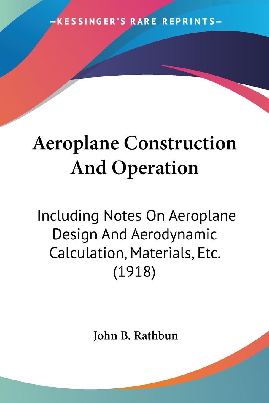 Vorderes Coverbild Aeroplane Construction And Operation