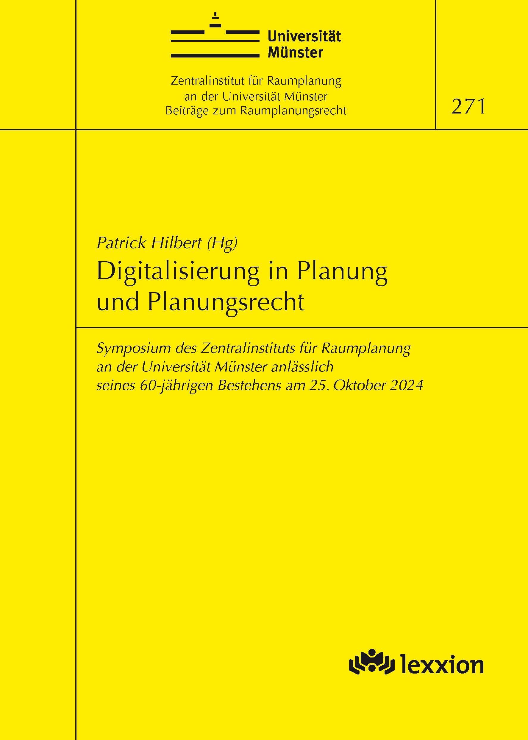 Vorderes Coverbild Digitalisierung in Planung und Planungsrecht