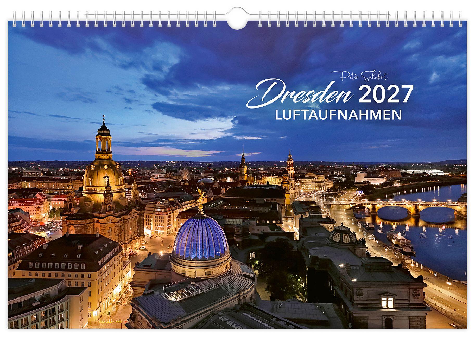 Vorderes Coverbild Kalender Dresden Luftaufnahmen 2027