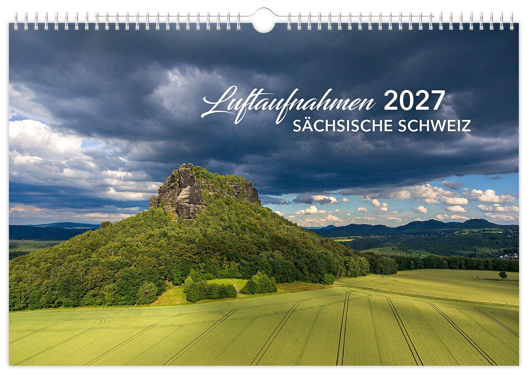 Vorderes Coverbild Kalender Sächsische Schweiz Luftaufnahmen 2027