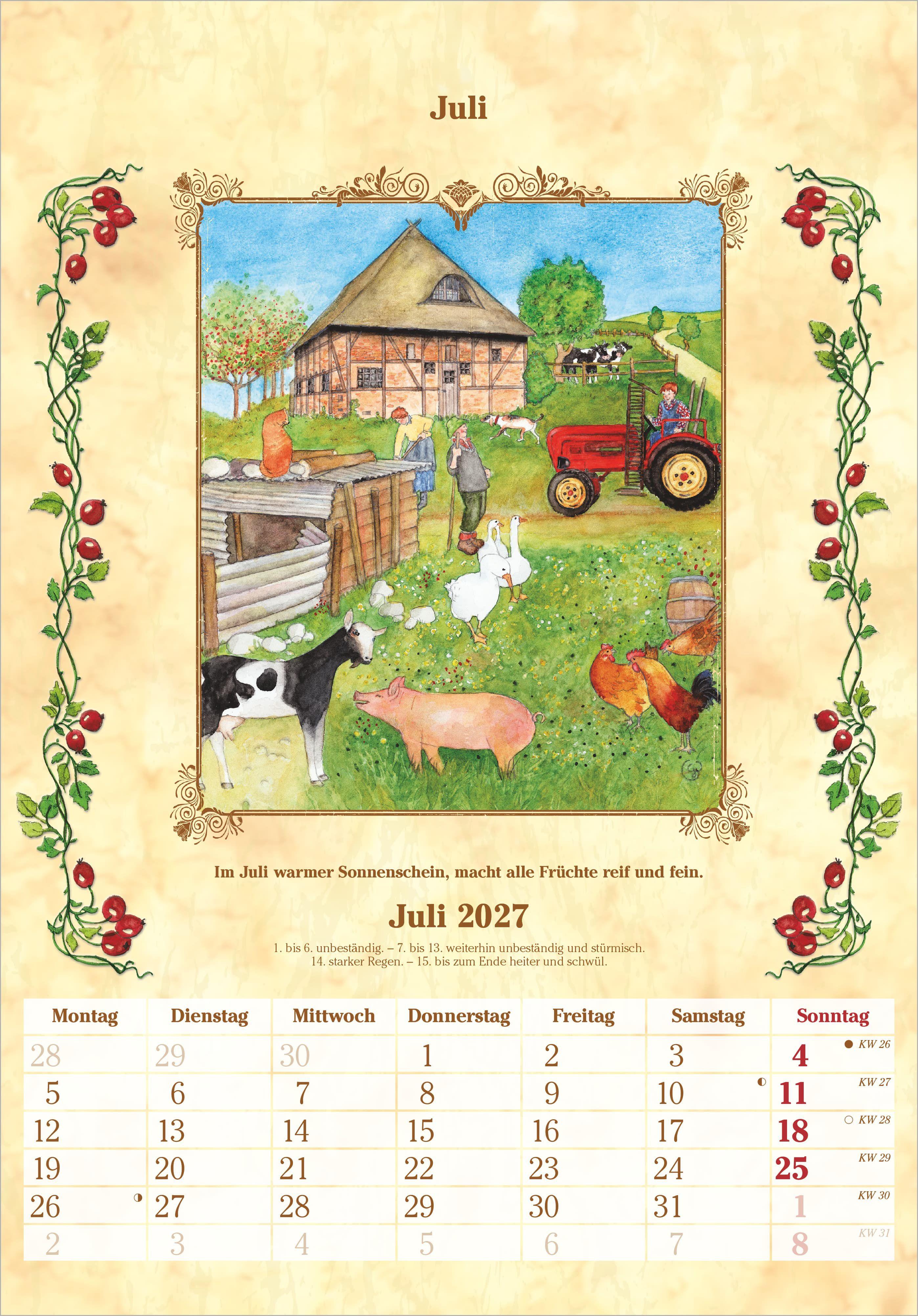 Beispielinhalt (Bild) Bauernkalender 2027