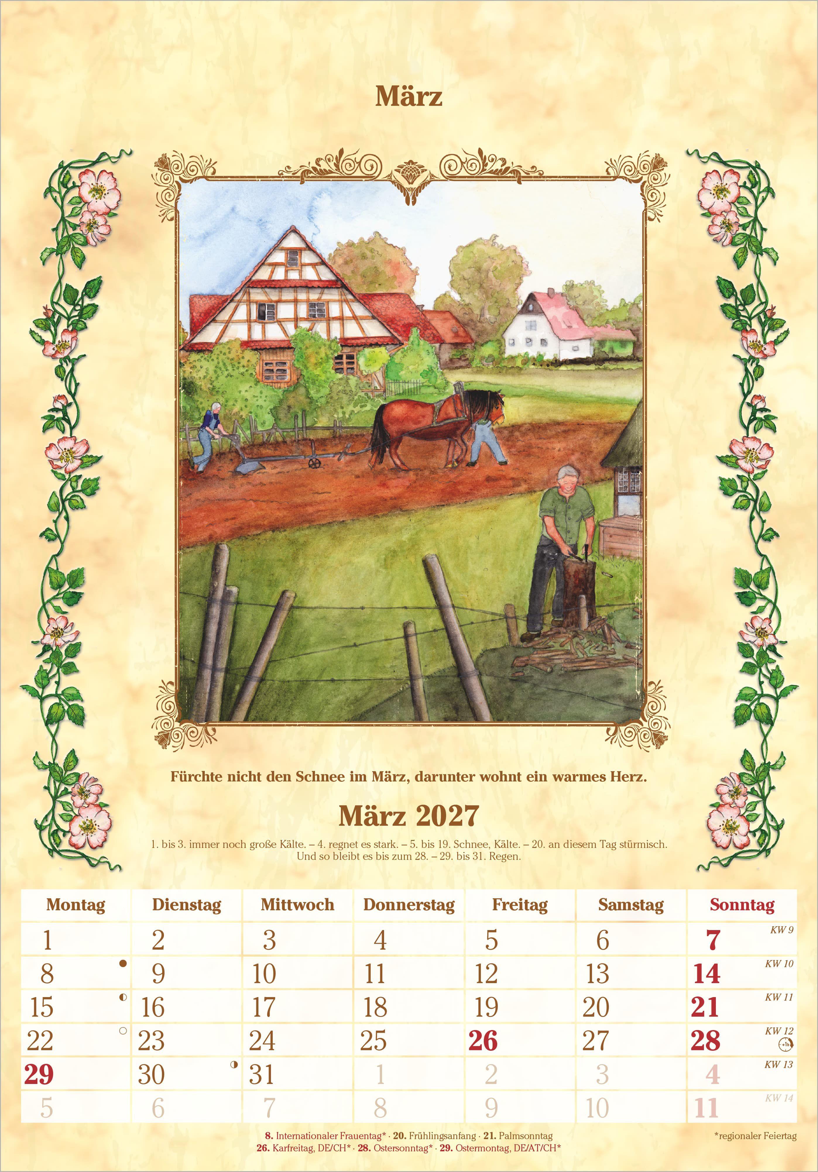 Beispielinhalt (Bild) Bauernkalender 2027