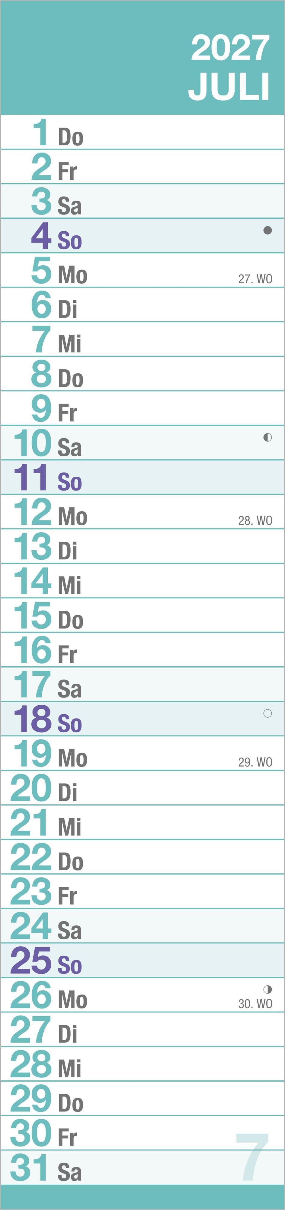 Beispielinhalt (Bild) GROSSDRUCK Streifenplaner XL 2027
