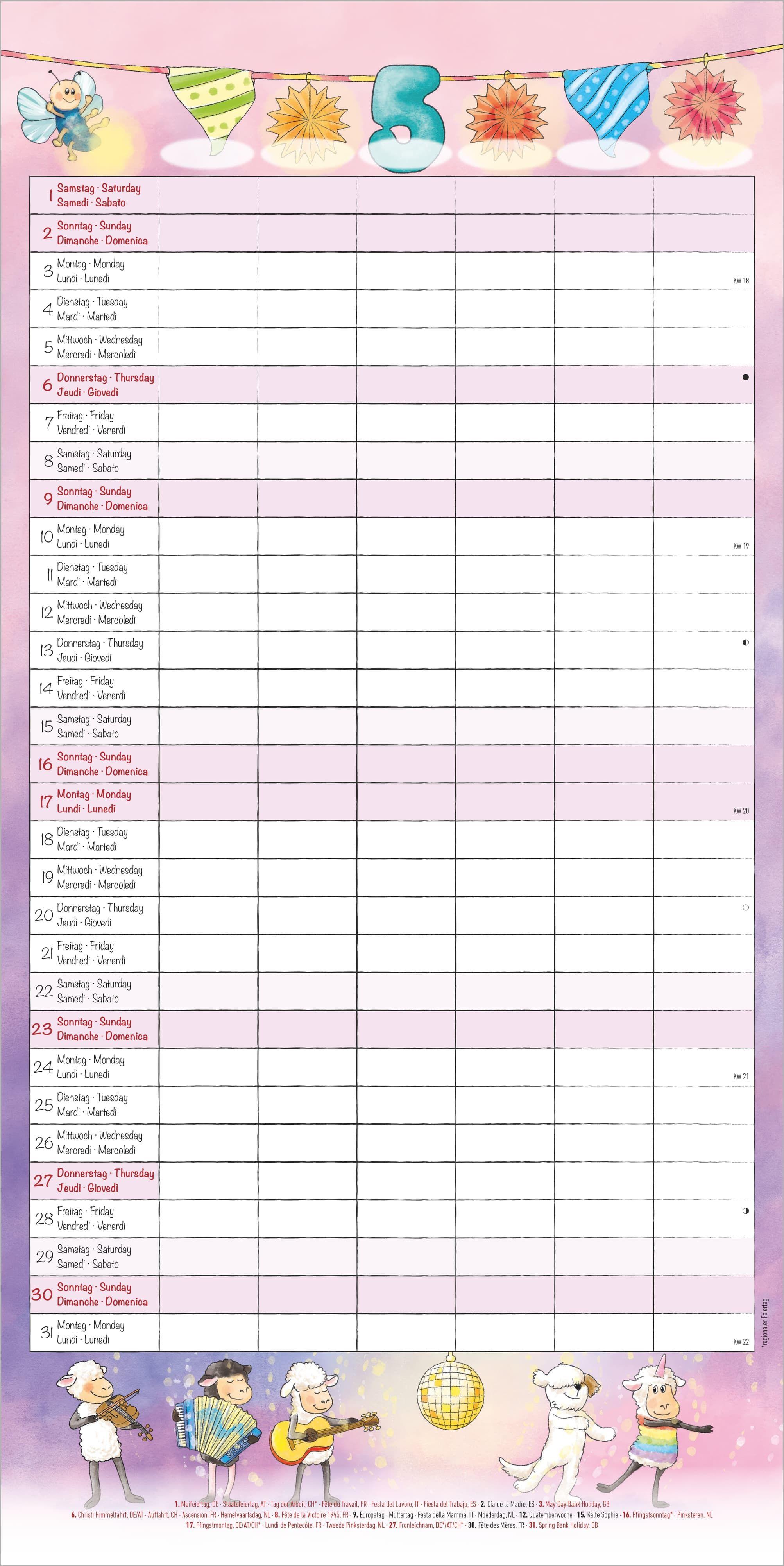 Beispielinhalt (Bild) Familienplaner Cartoon 2027