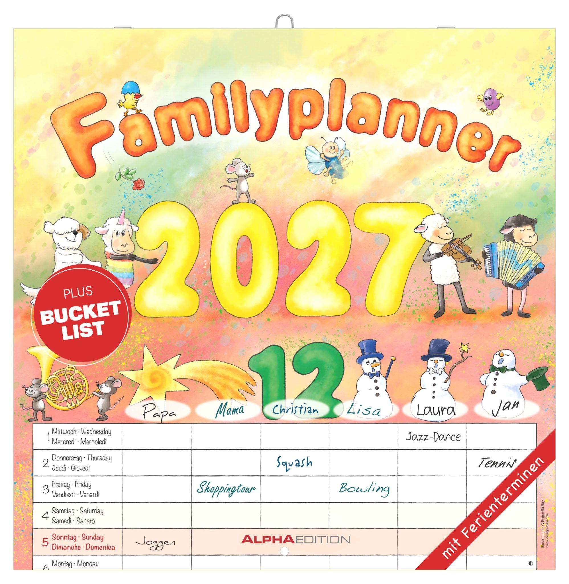 Vorderes Coverbild Familienplaner Cartoon 2027