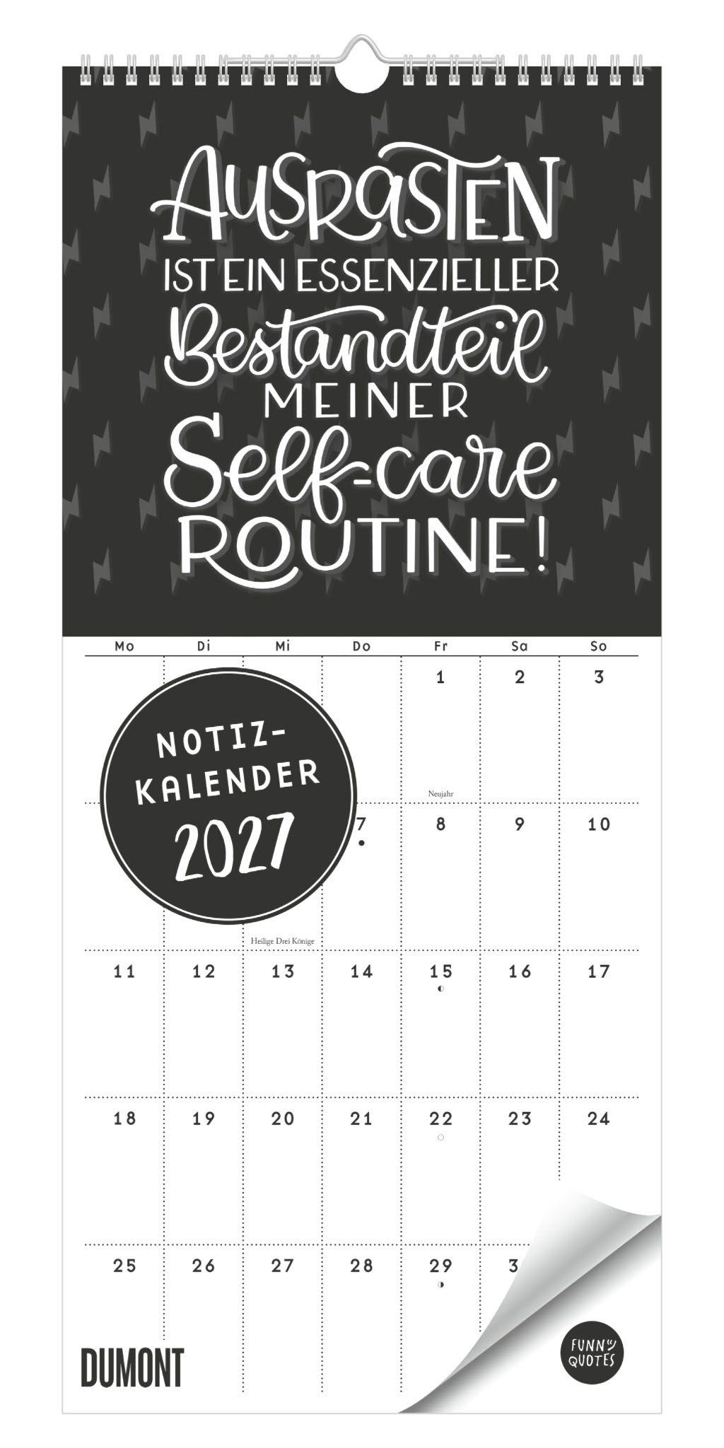 Vorderes Coverbild Funny Quotes Notizkalender 2027