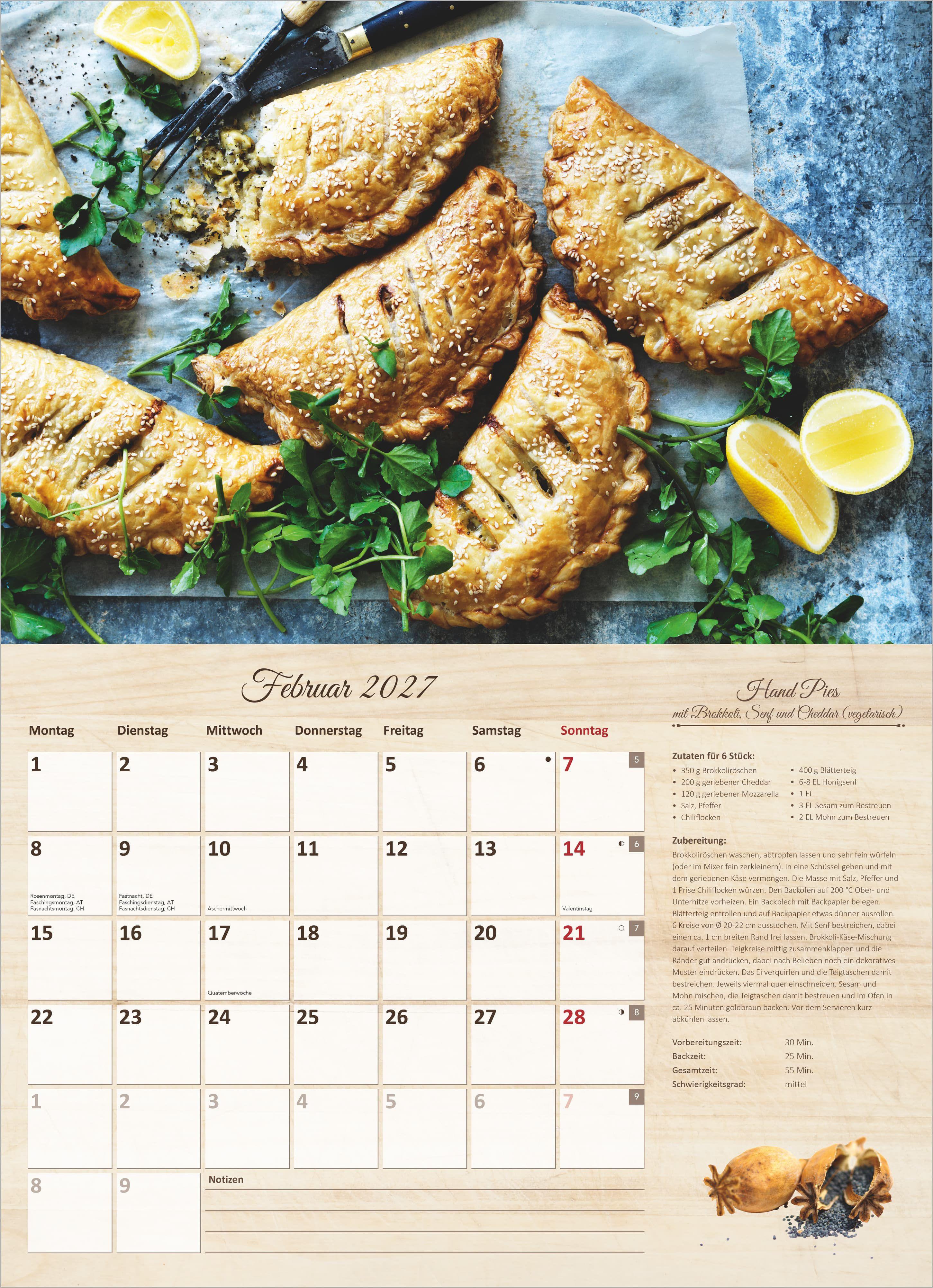 Beispielinhalt (Bild) Der große Küchenkalender - mit saisonalen Rezepten für Genießer 2027