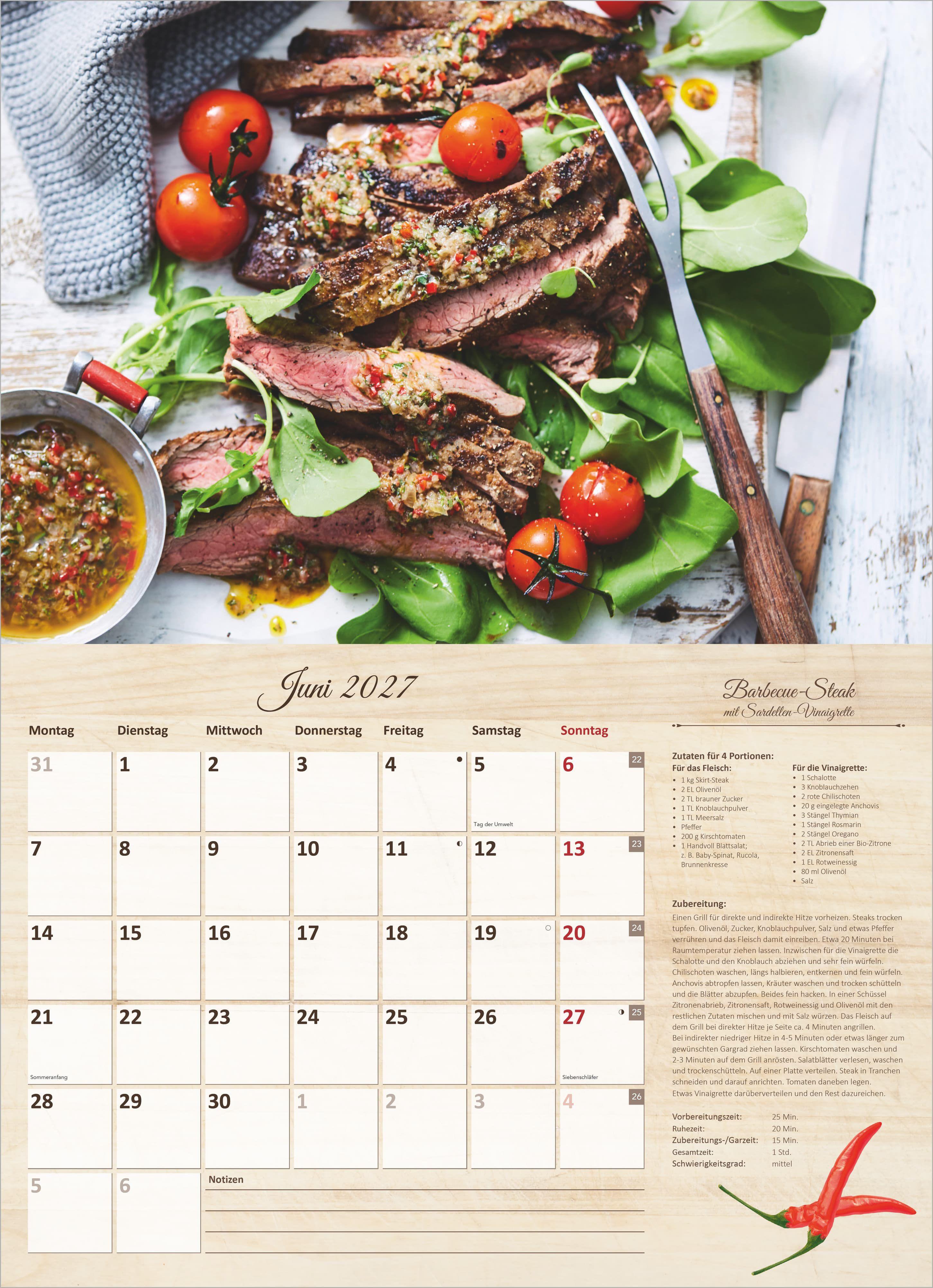 Beispielinhalt (Bild) Der große Küchenkalender - mit saisonalen Rezepten für Genießer 2027