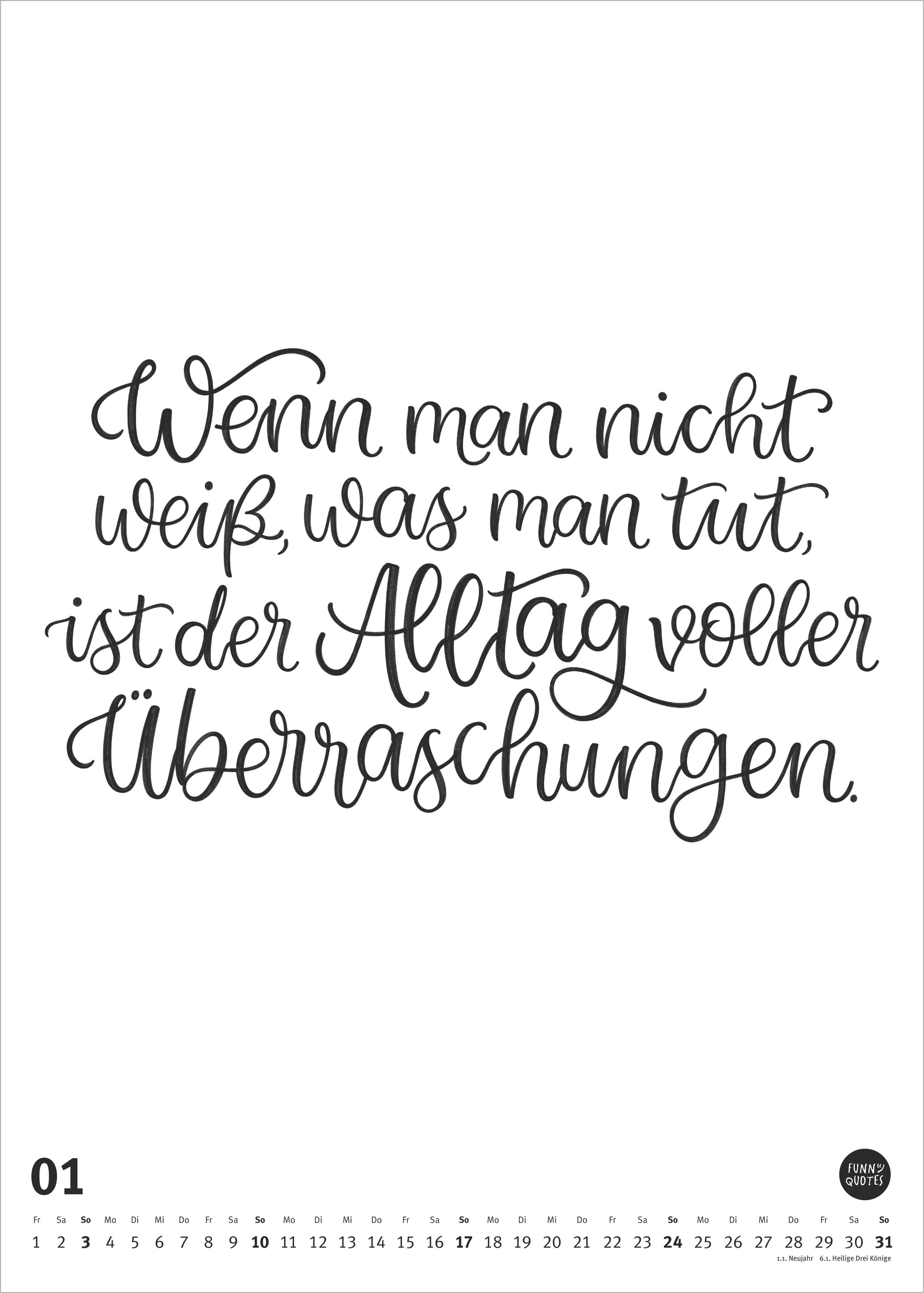 Beispielinhalt (Bild) Funny Quotes-Kalender 2027