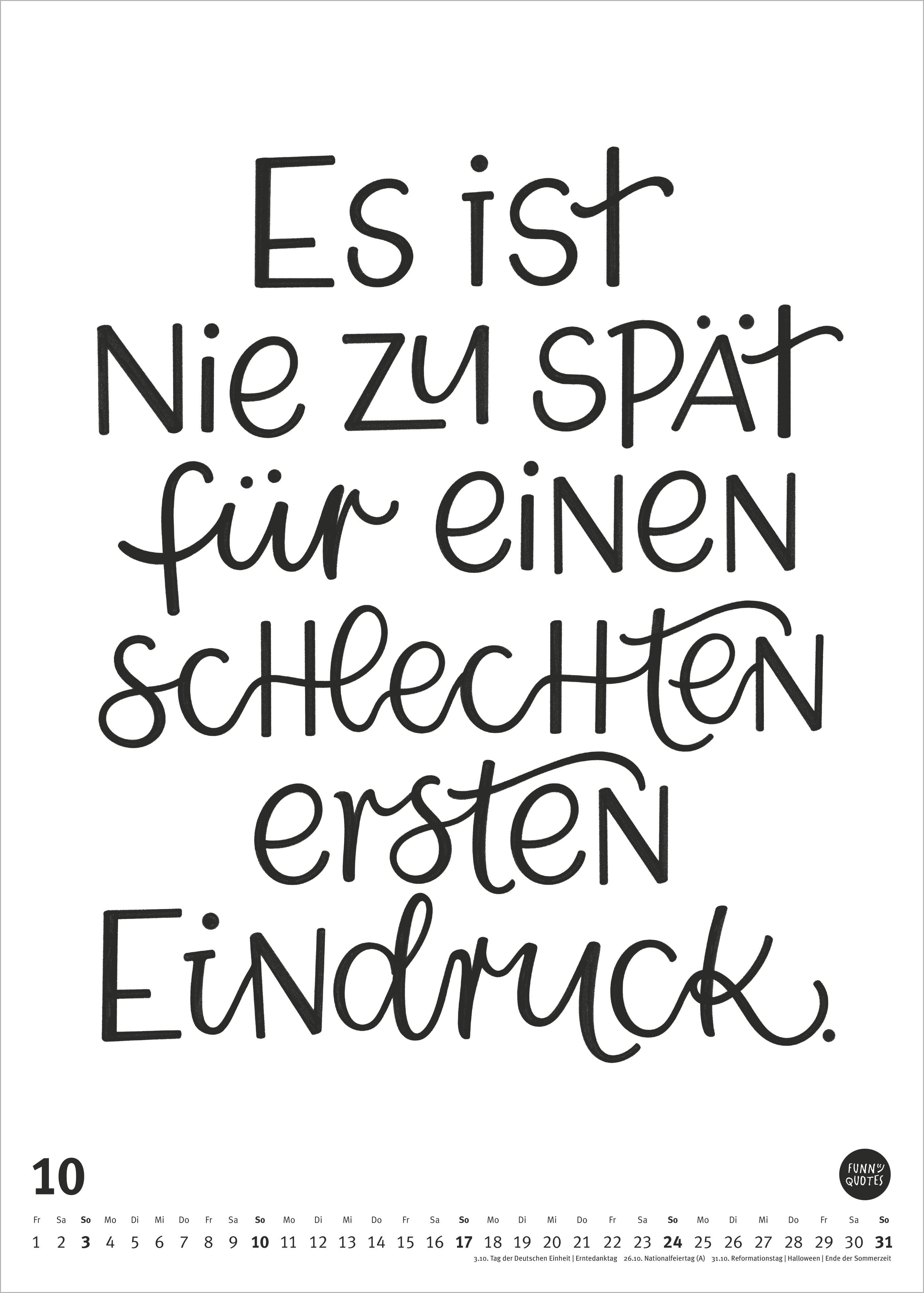 Beispielinhalt (Bild) Funny Quotes-Kalender 2027