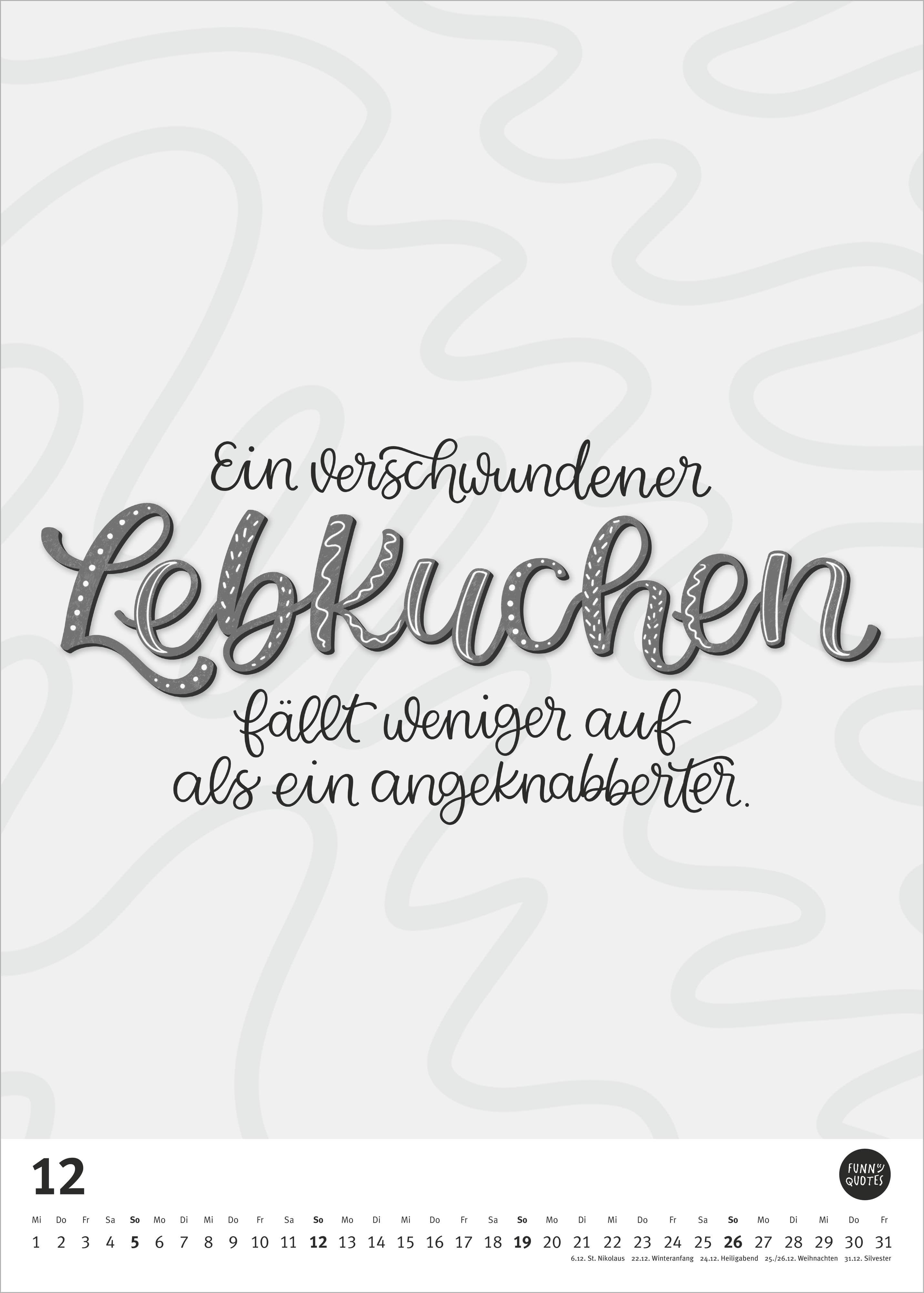 Beispielinhalt (Bild) Funny Quotes-Kalender 2027