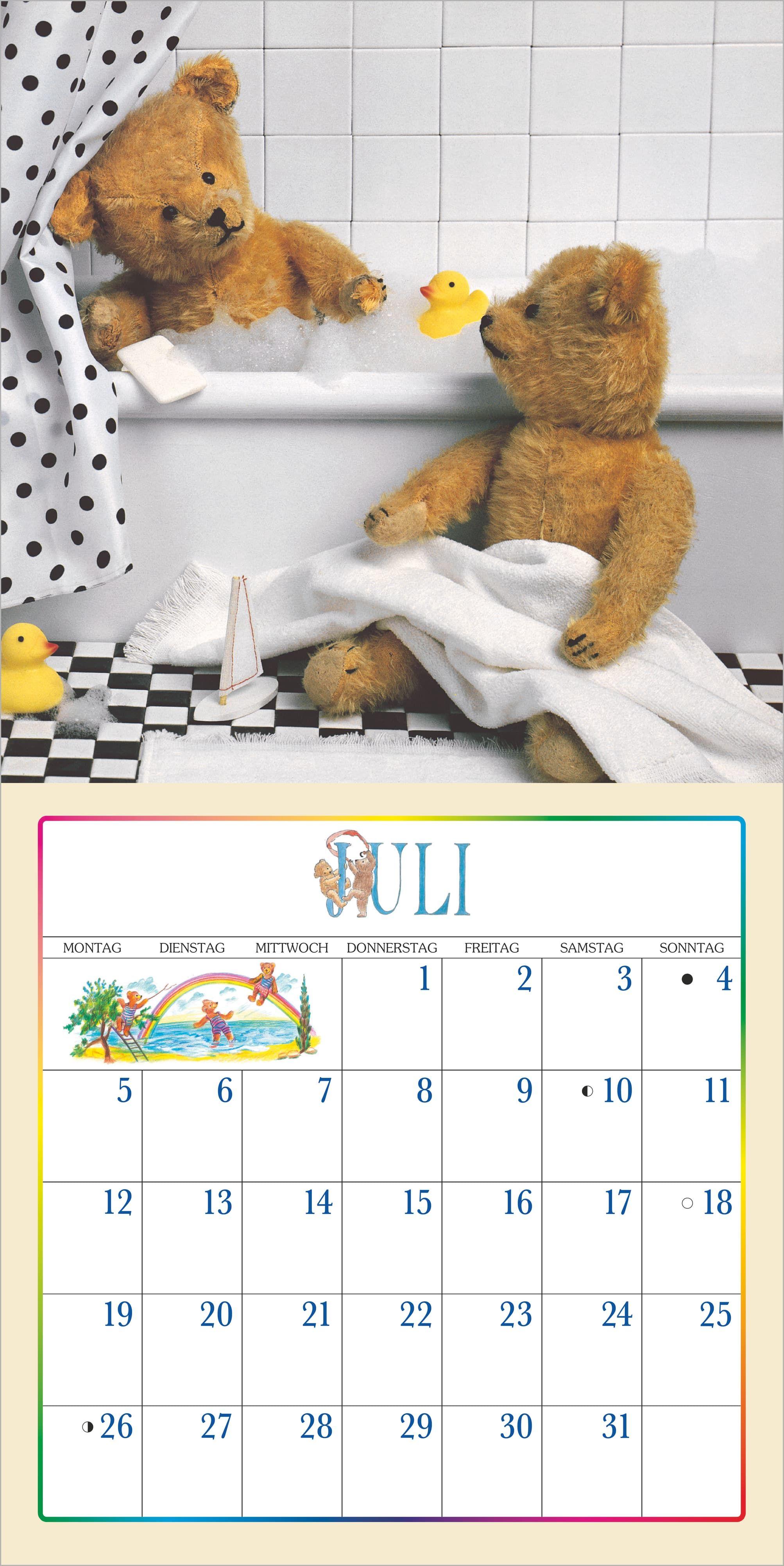 Beispielinhalt (Bild) Der Teddybär Kalender 2027