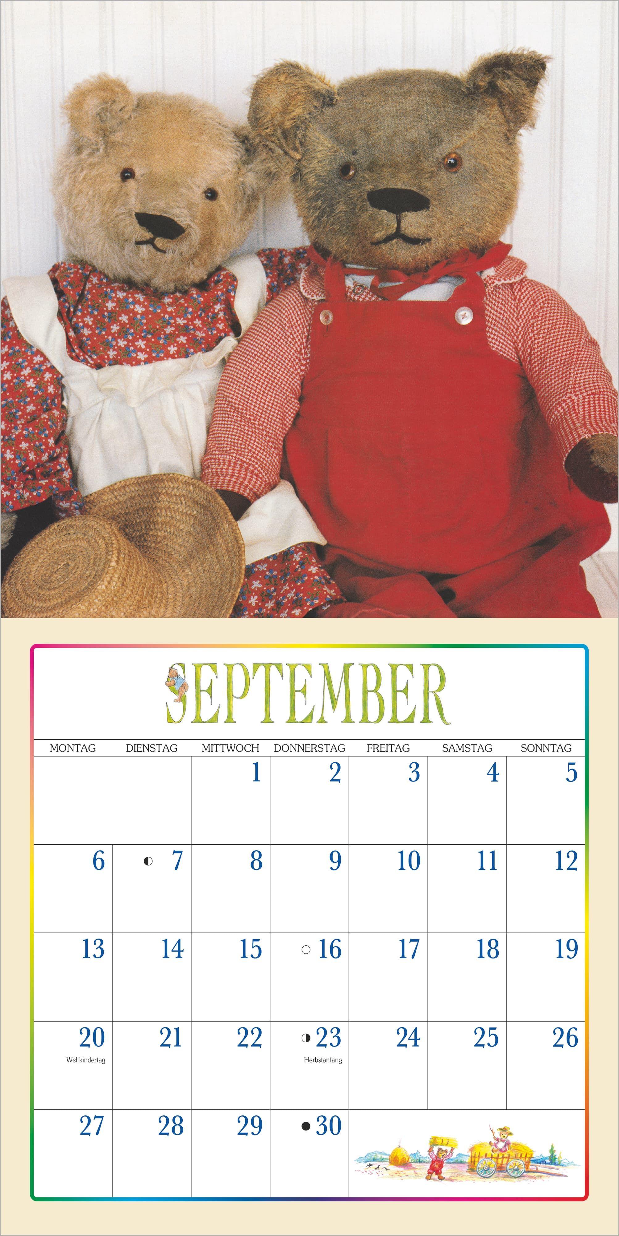 Beispielinhalt (Bild) Der Teddybär Kalender 2027
