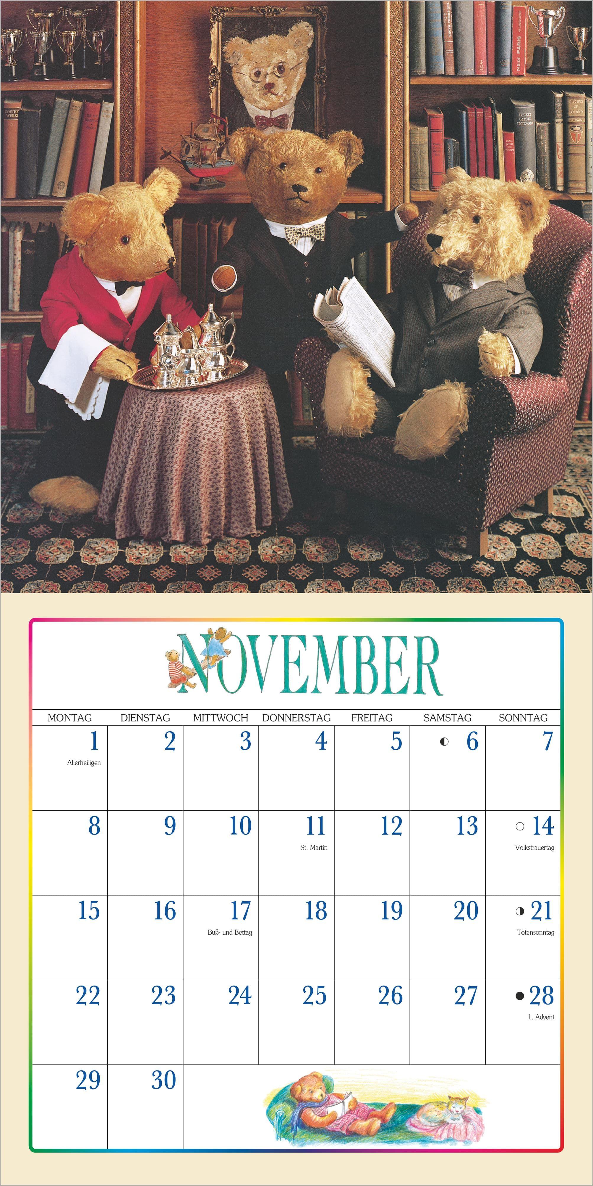 Beispielinhalt (Bild) Der Teddybär Kalender 2027