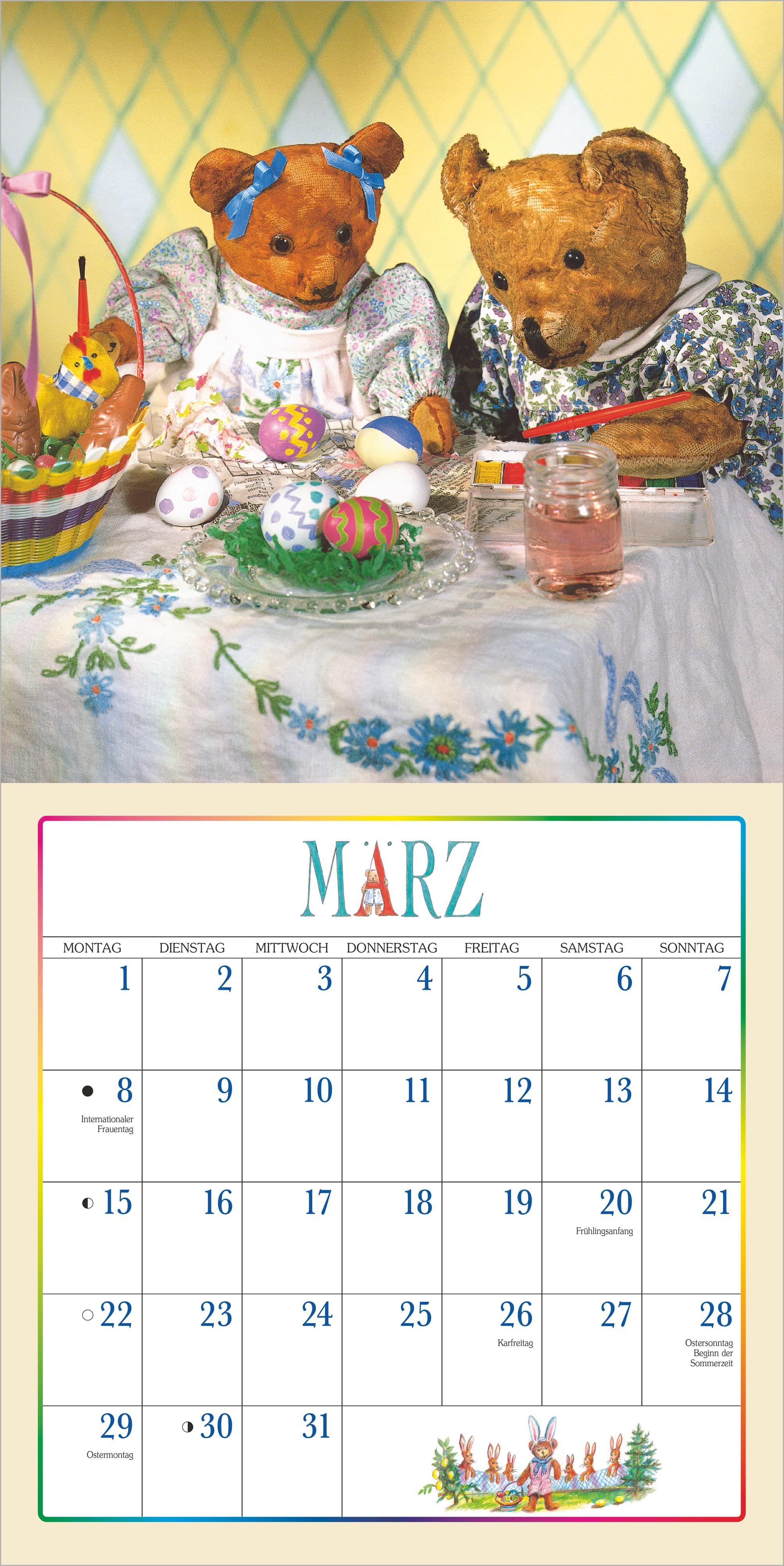 Beispielinhalt (Bild) Der Teddybär Kalender 2027