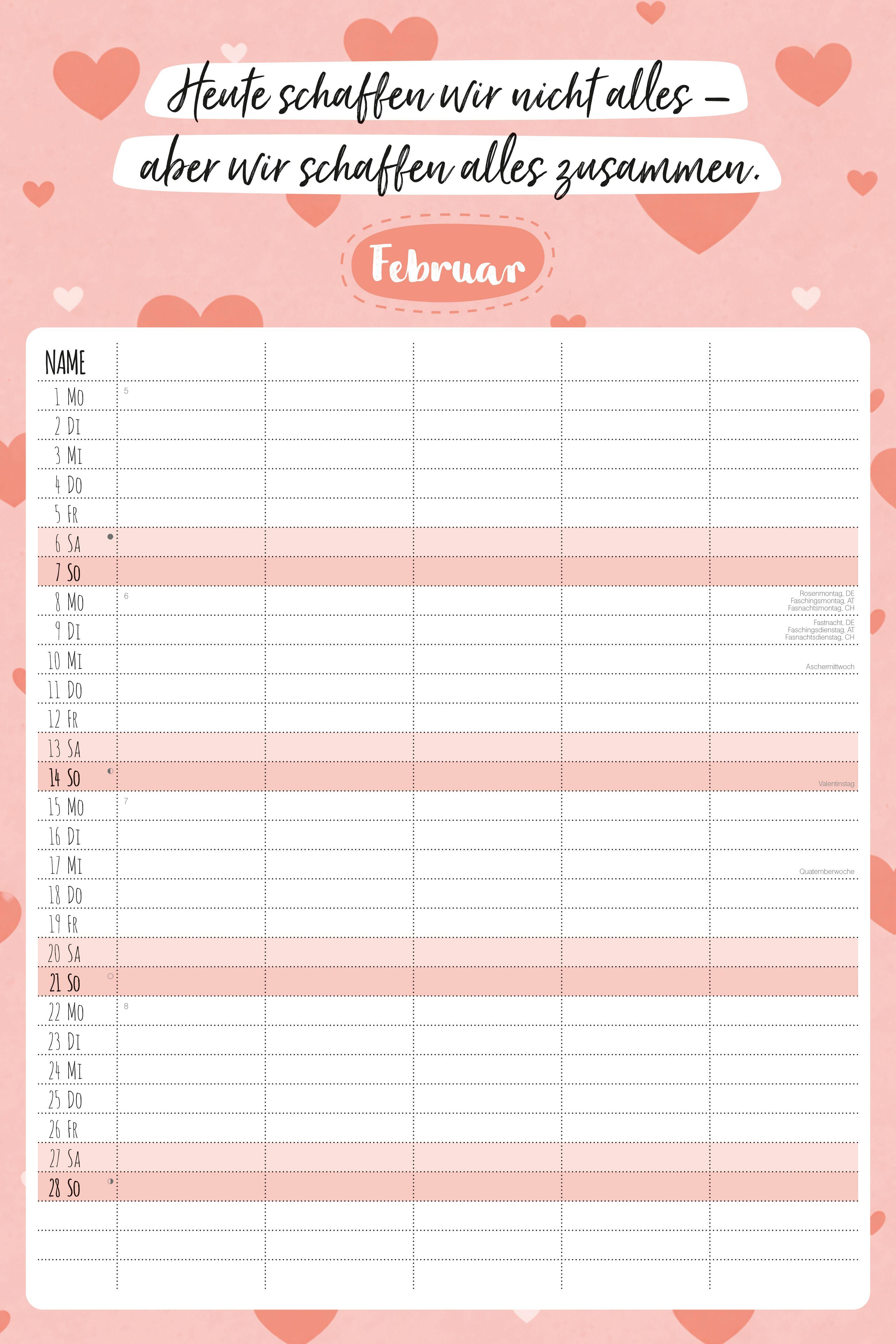 Beispielinhalt (Bild) Familienplaner à la Carte - Wo das Chaos auf die Liebe trifft - 5 Spalten 2027