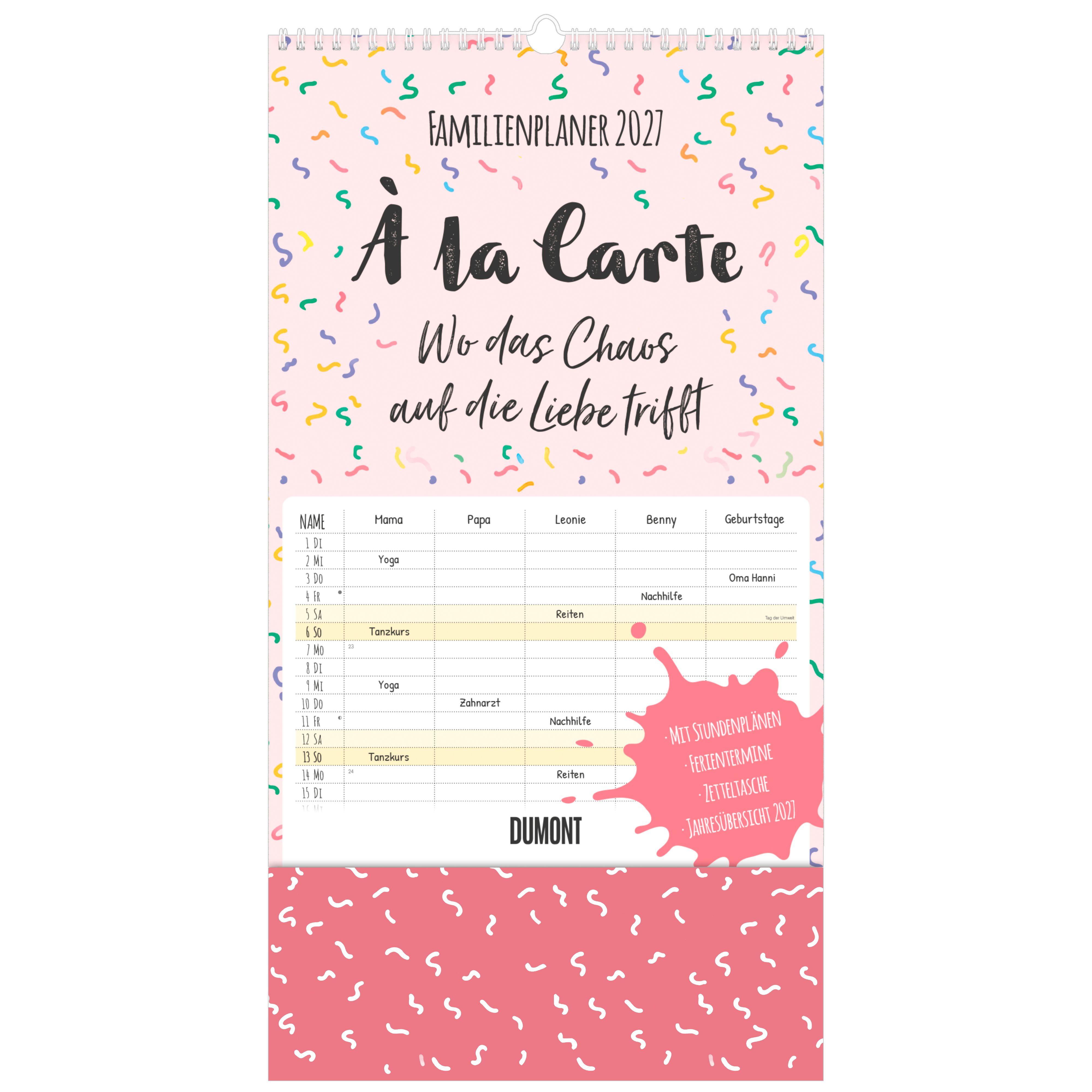 Vorderes Coverbild Familienplaner à la Carte - Wo das Chaos auf die Liebe trifft - 5 Spalten 2027