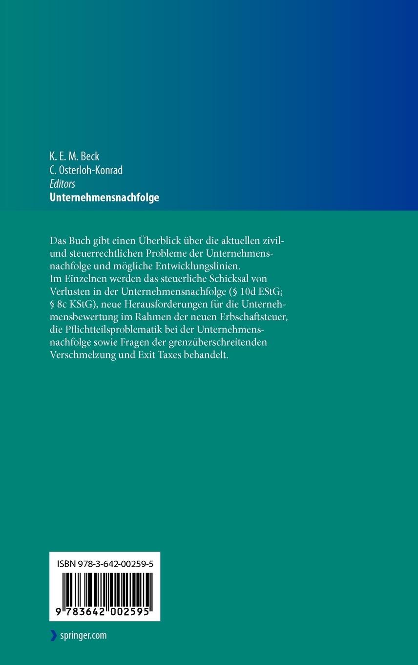 Rückseitencover Unternehmensnachfolge