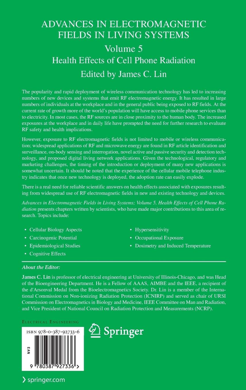 Rückseitencover Advances in Electromagnetic Fields in Living Systems