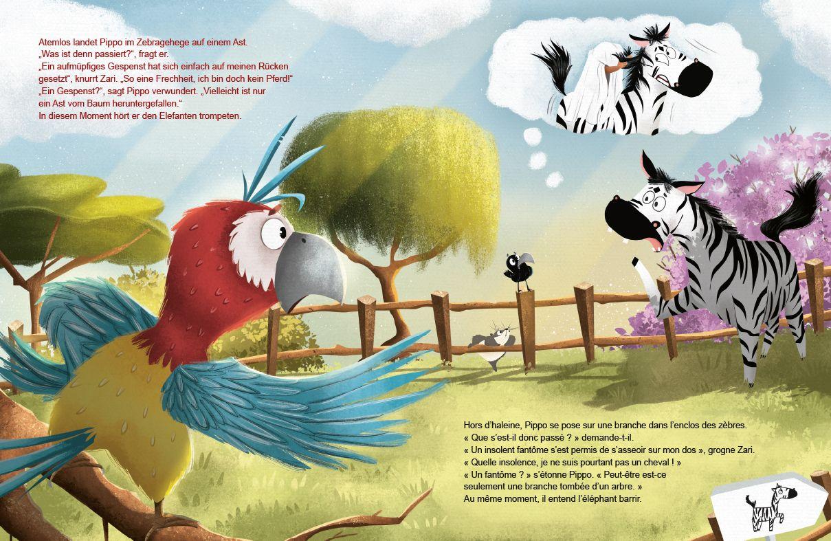 Beispielinhalt (Bild) Spuk im Zoo (Deutsch-Französisch)