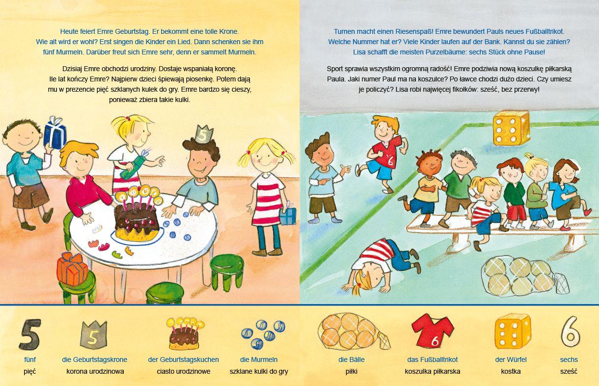 Beispielinhalt (Bild) 1, 2, 3 im Kindergarten (Deutsch-Polnisch)