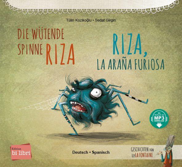 Vorderes Coverbild Die wütende Spinne Riza (Deutsch-Spanisch)