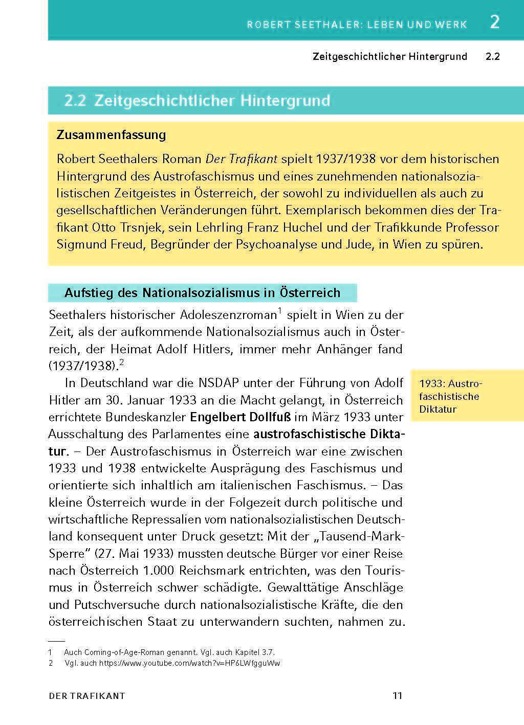 Beispielinhalt (Bild) Der Trafikant von Robert Seethaler - Textanalyse und Interpretation