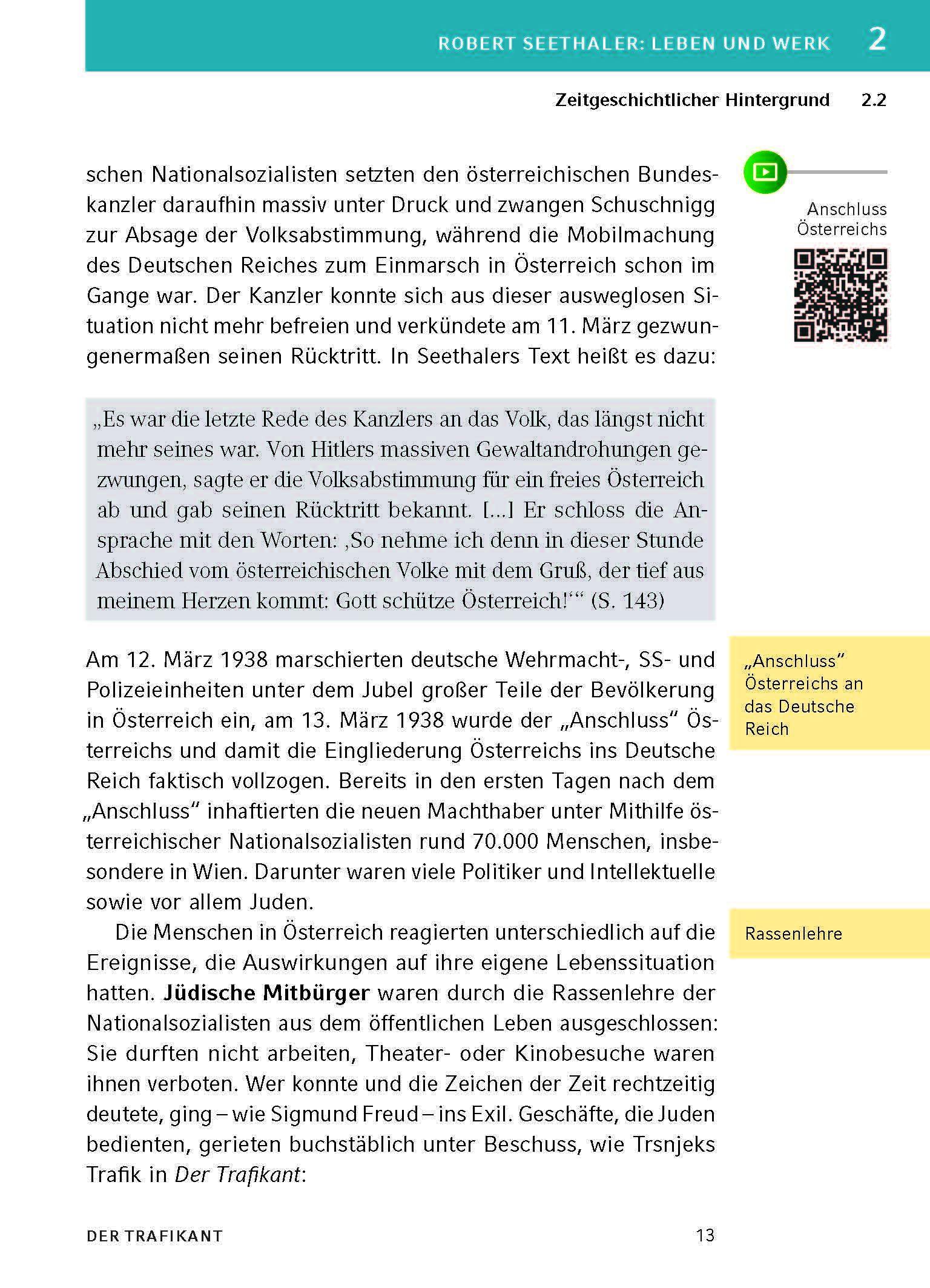 Beispielinhalt (Bild) Der Trafikant von Robert Seethaler - Textanalyse und Interpretation