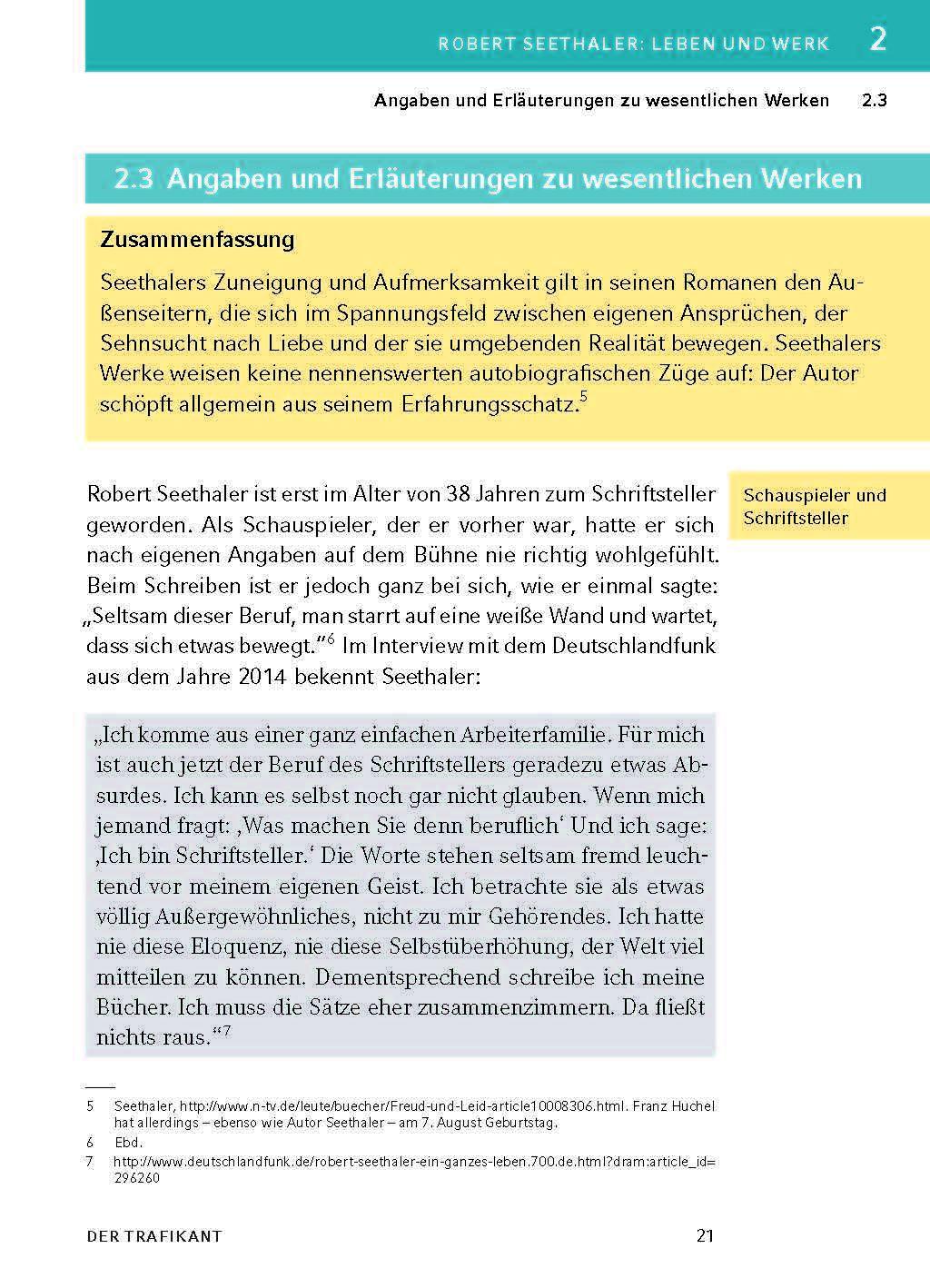 Beispielinhalt (Bild) Der Trafikant von Robert Seethaler - Textanalyse und Interpretation
