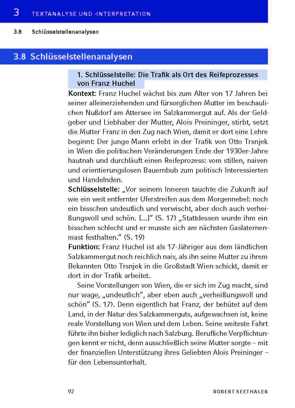 Beispielinhalt (Bild) Der Trafikant von Robert Seethaler - Textanalyse und Interpretation