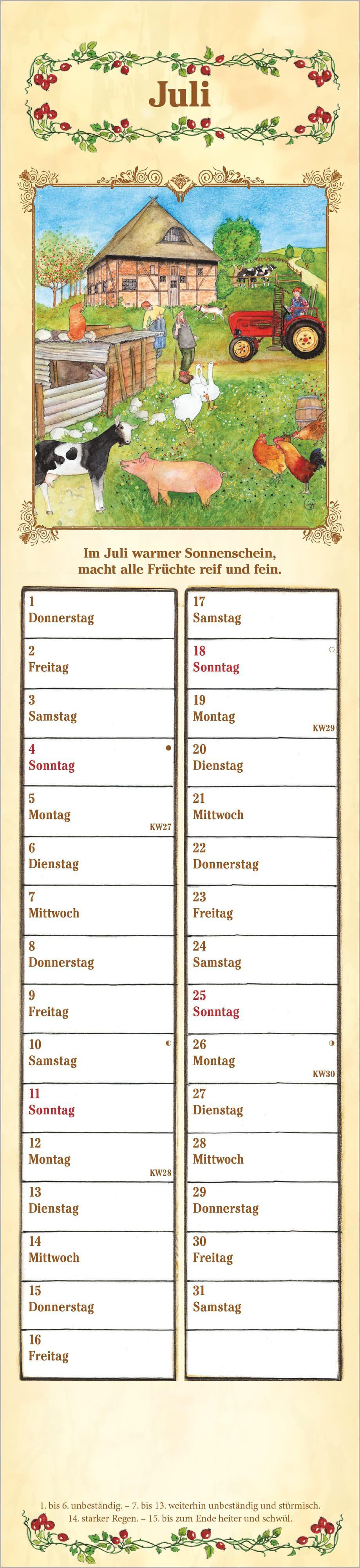 Beispielinhalt (Bild) Bauernkalender 2027