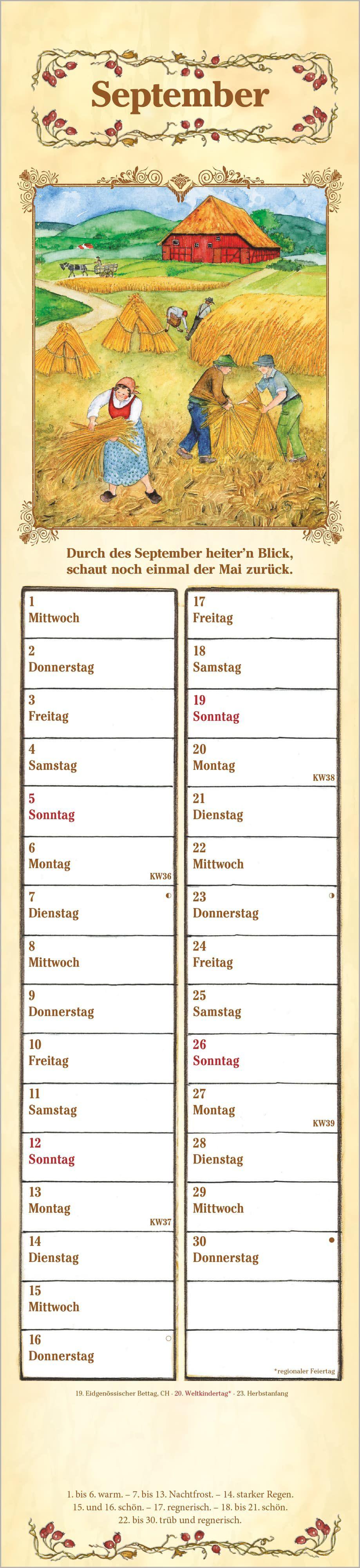 Beispielinhalt (Bild) Bauernkalender 2027