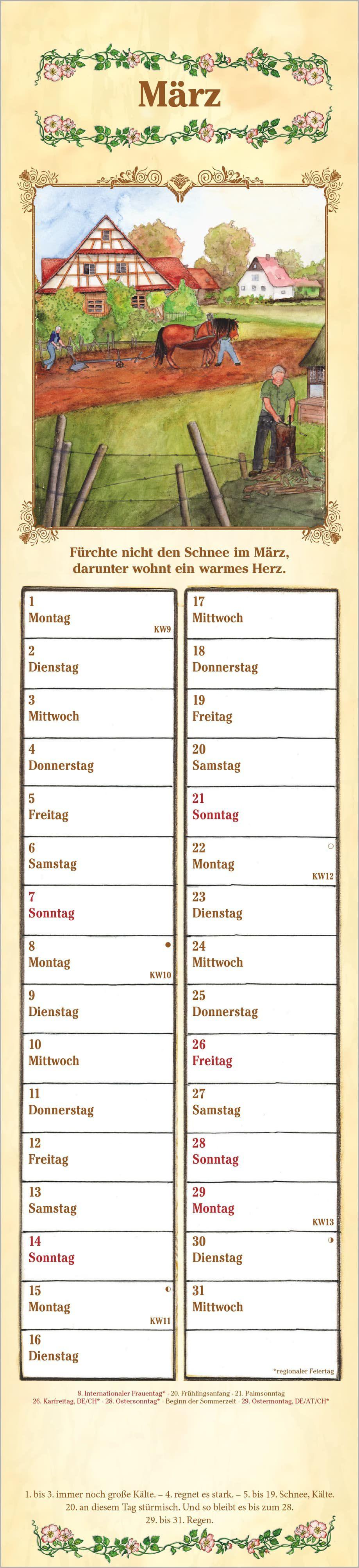 Beispielinhalt (Bild) Bauernkalender 2027