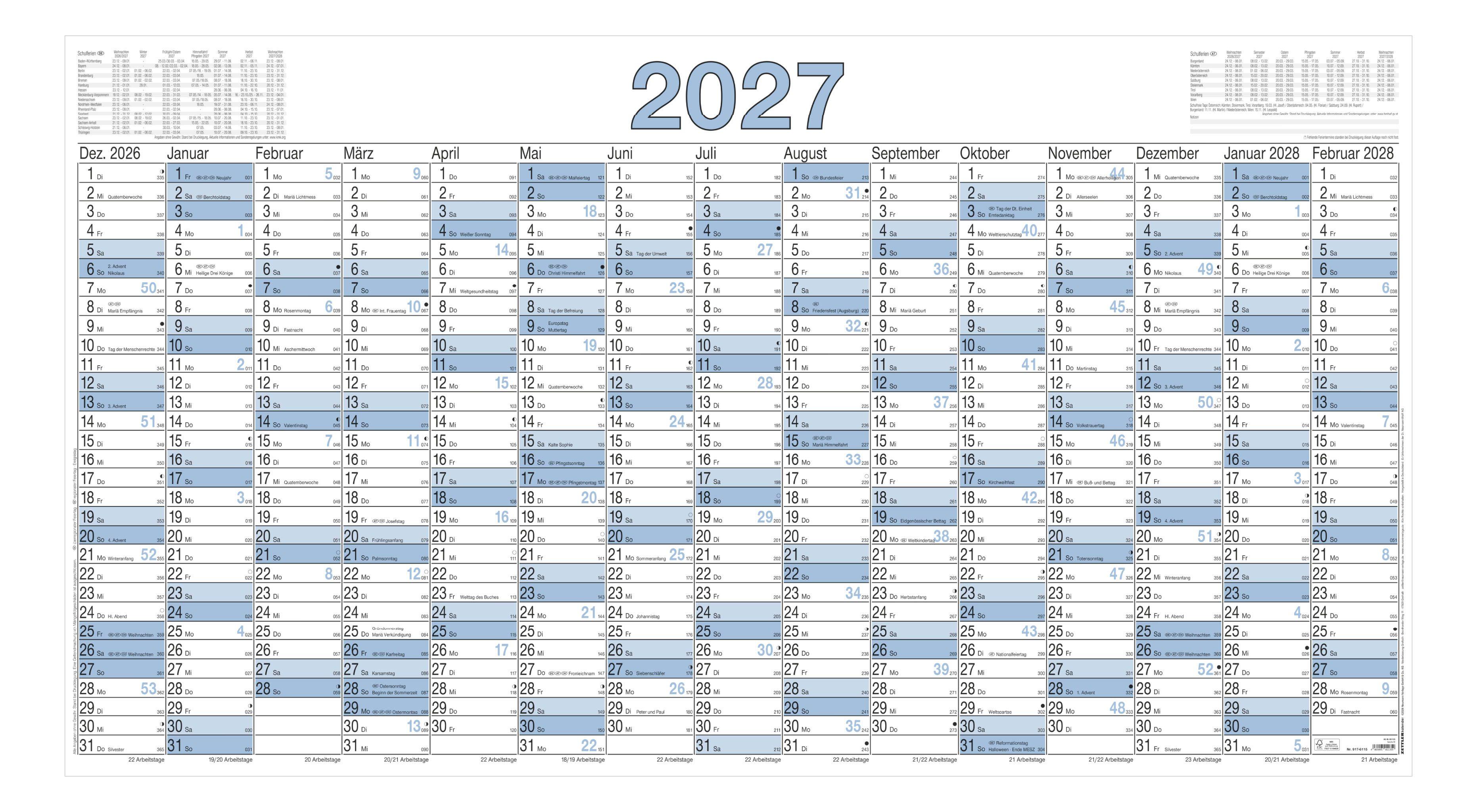 Vorderes Coverbild Plakatkalender 15 Mon 5 Stk. gerollt 2027