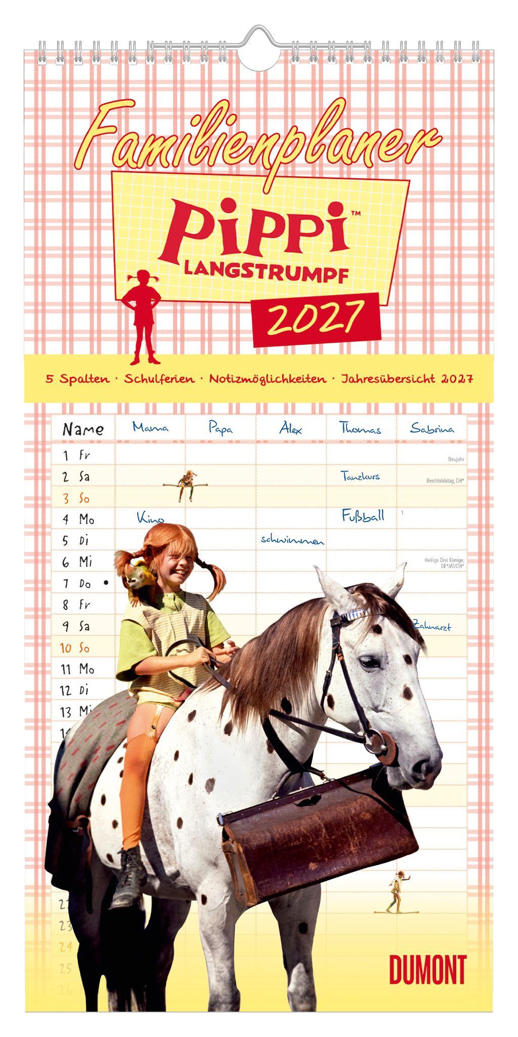 Vorderes Coverbild Familienplaner Pippi Langstrumpf 2027