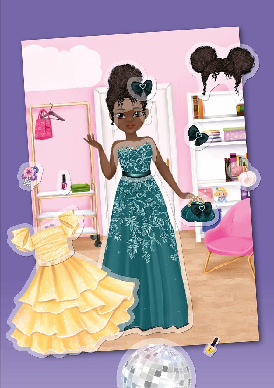 Beispielinhalt (Bild) Fashion & Styles: Anziehpuppen mit Folienstickern. Auf Reisen