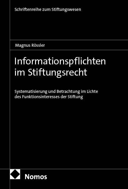 Vorderes Coverbild Informationspflichten im Stiftungsrecht
