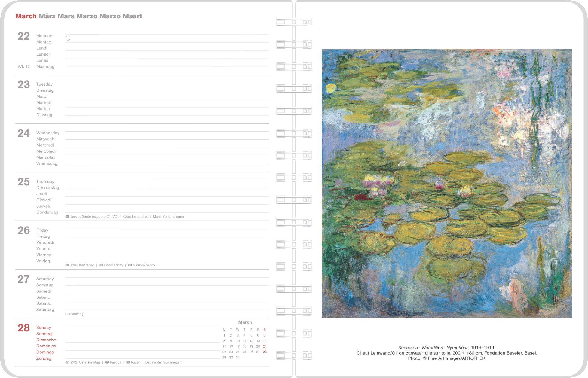 Beispielinhalt (Bild) Claude Monet Diary 2027