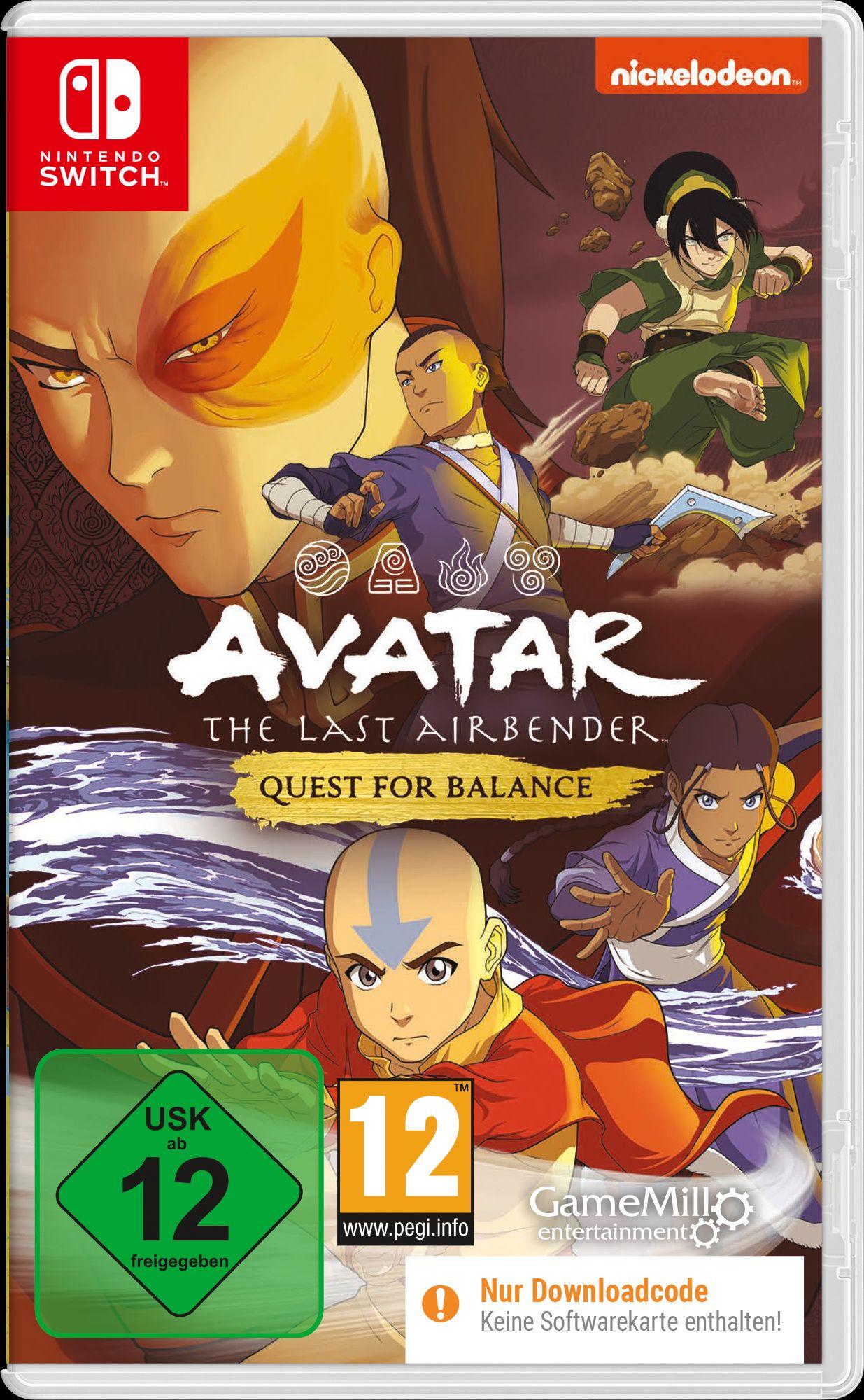 Vorderes Coverbild Avatar: The Last Airbender Quest for Balance (Code in Box - Nintendo Switch)