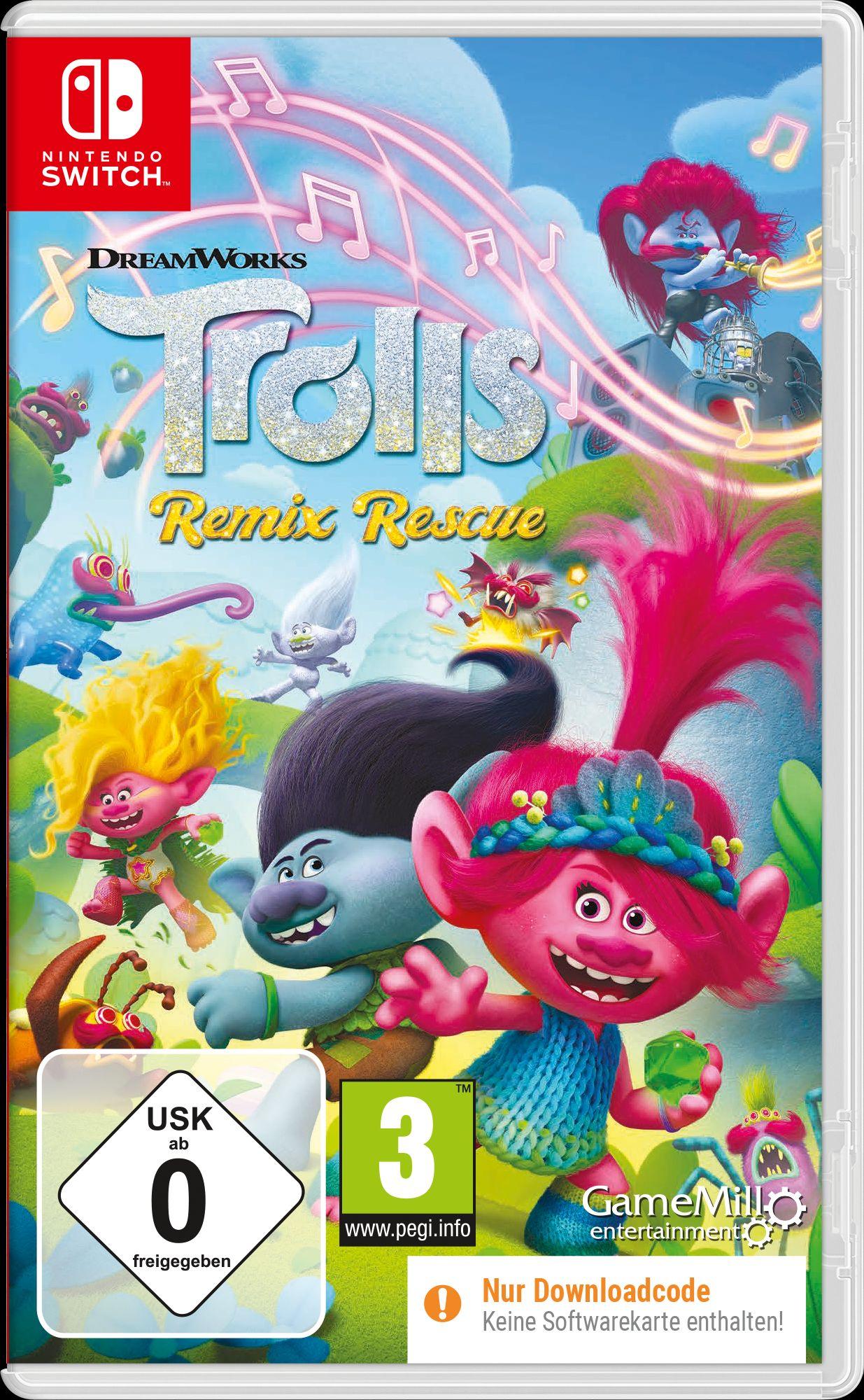 Vorderes Coverbild Trolls Remix Rescue (Code in Box - Nintendo Switch)