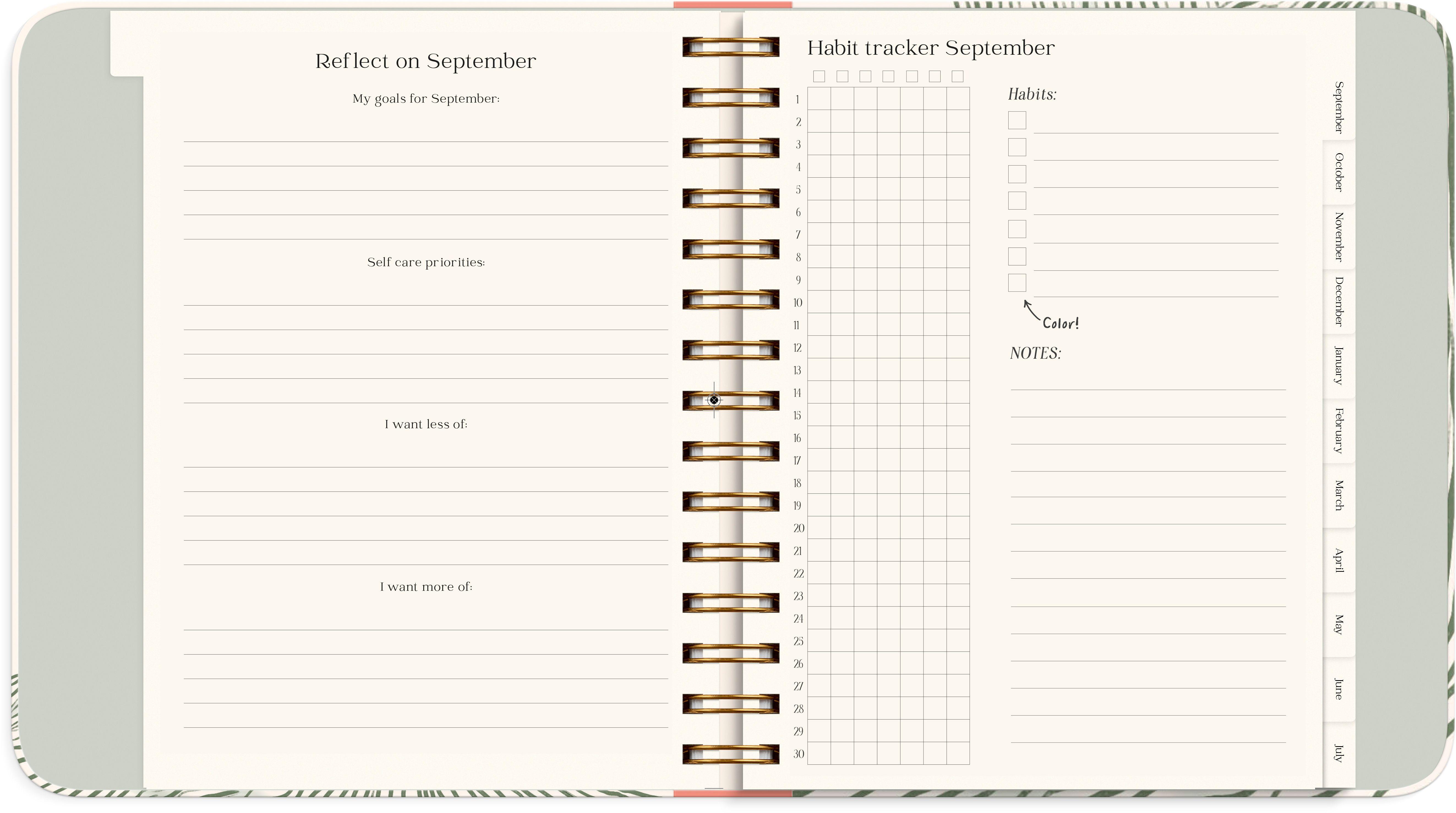Beispielinhalt (Bild) Lehrerplaner 26/27 Blumen