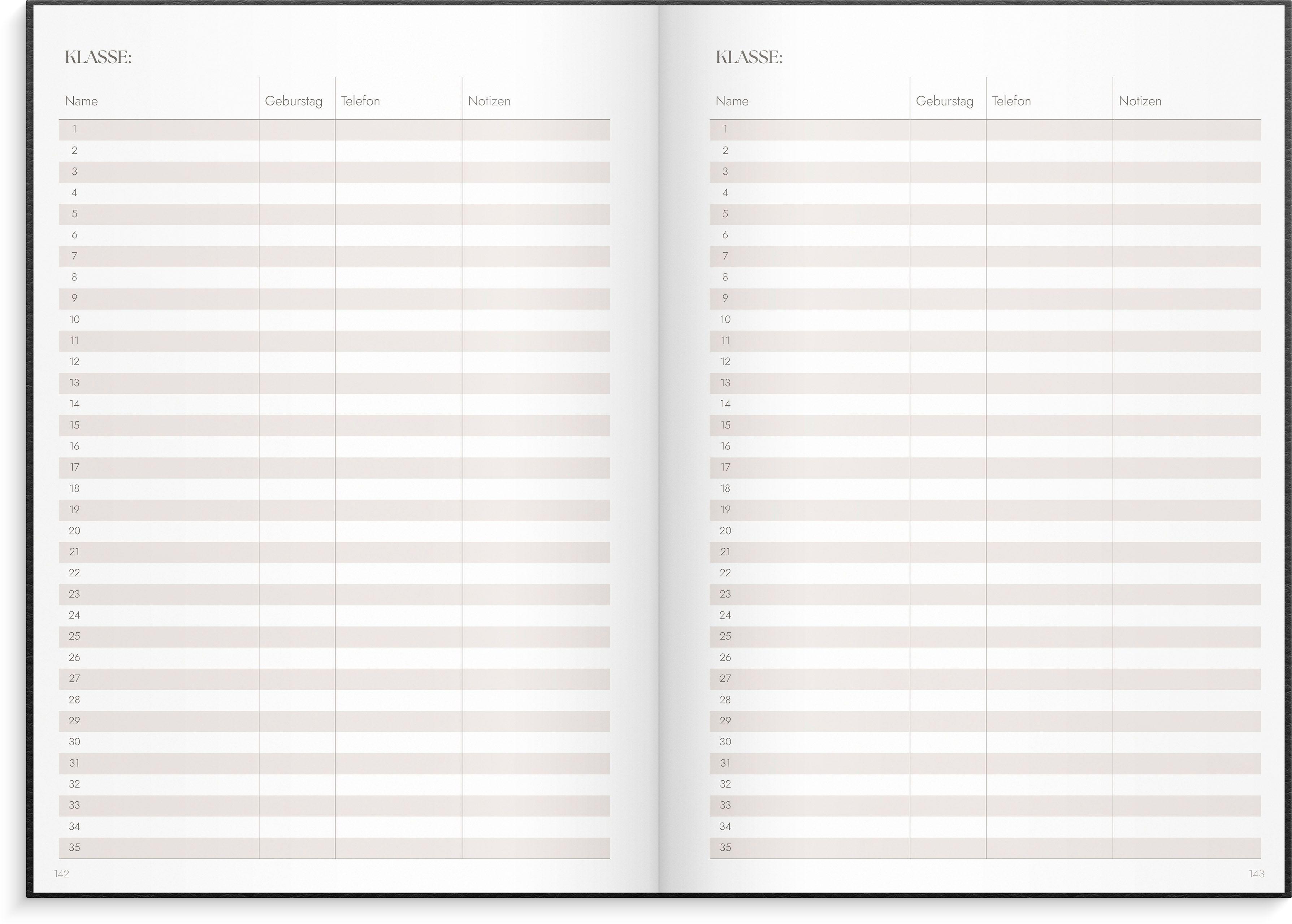 Beispielinhalt (Bild) Organizer & Notes A5 26/27  Schwarz
